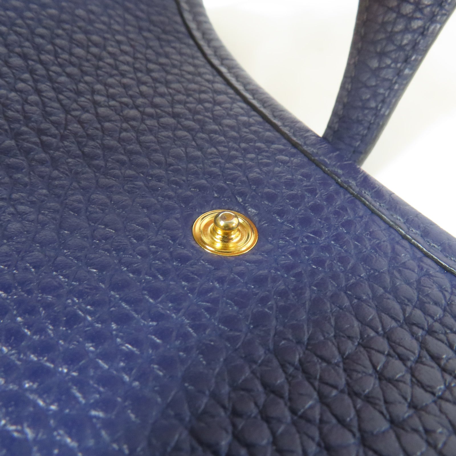 HERMES Clemence皮革Evelyne TPM金扣肩背袋藍色