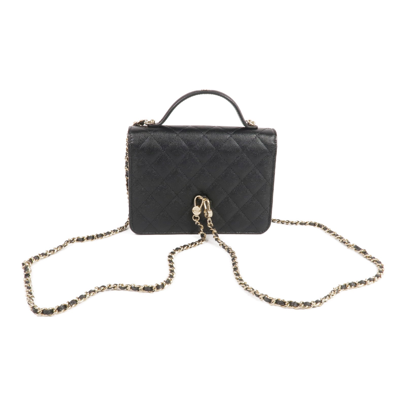 CHANEL 牛皮皮革25C Bag金扣肩背袋/手挽袋/背包