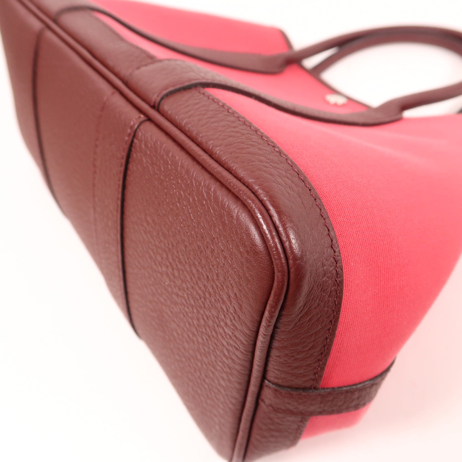 HERMES 帆布Garden Party TPM銀扣手挽袋Bordeaux