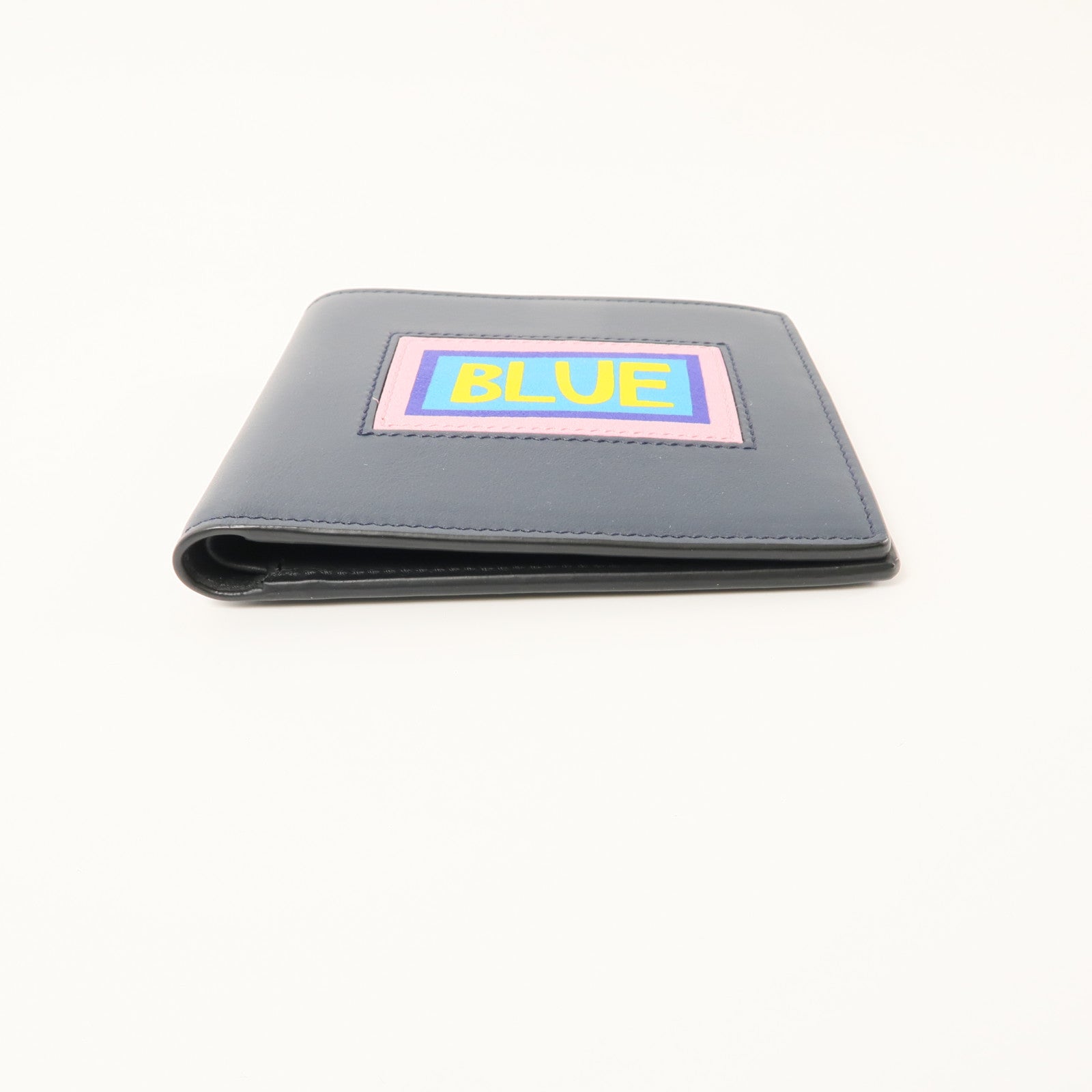 FENDI 【激減優惠】牛皮皮革Vocabulary Wallet錢包深藍色