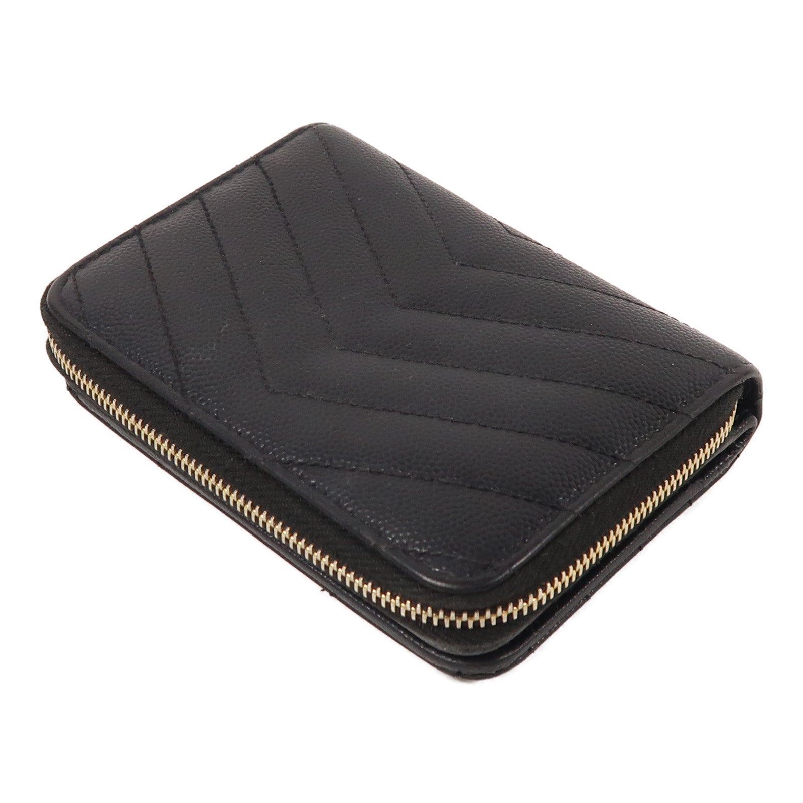 YVES SAINT LAURENT 牛皮皮革Wallet金扣錢包