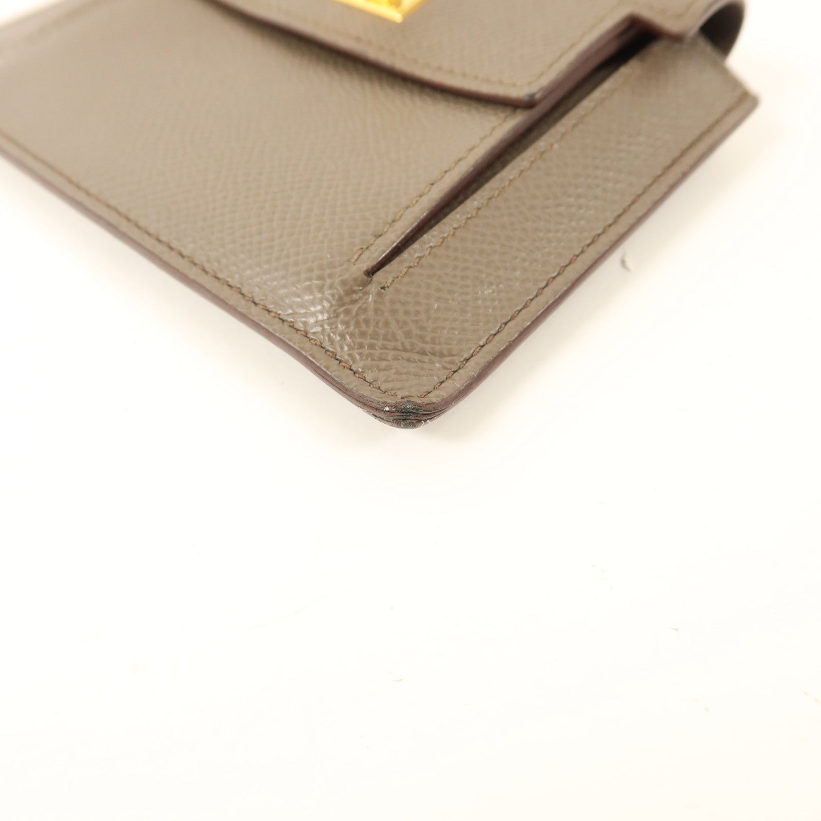 HERMES Epsom皮革Kelly Pocket錢包Etain