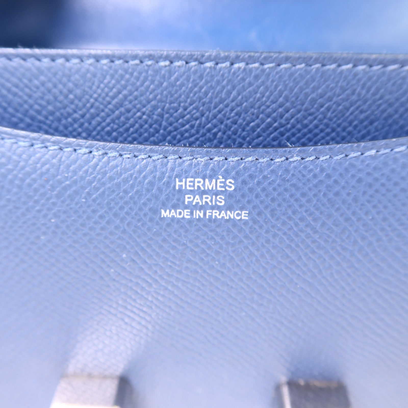HERMES Epsom皮革Constance Mini銀扣肩背袋