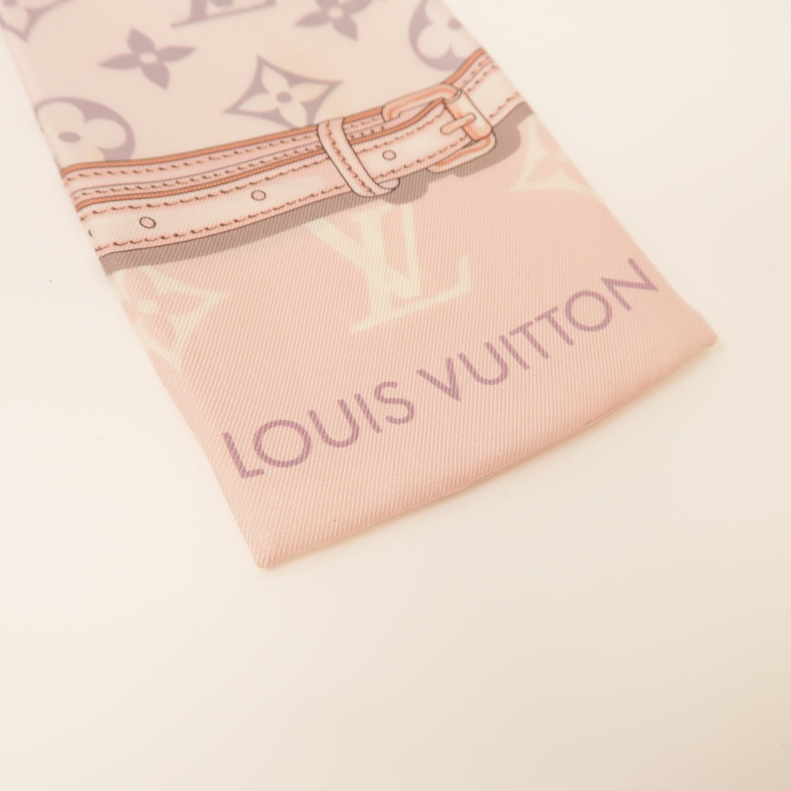 LOUIS VUITTON 絲質BB Bandeau絲巾粉紅色