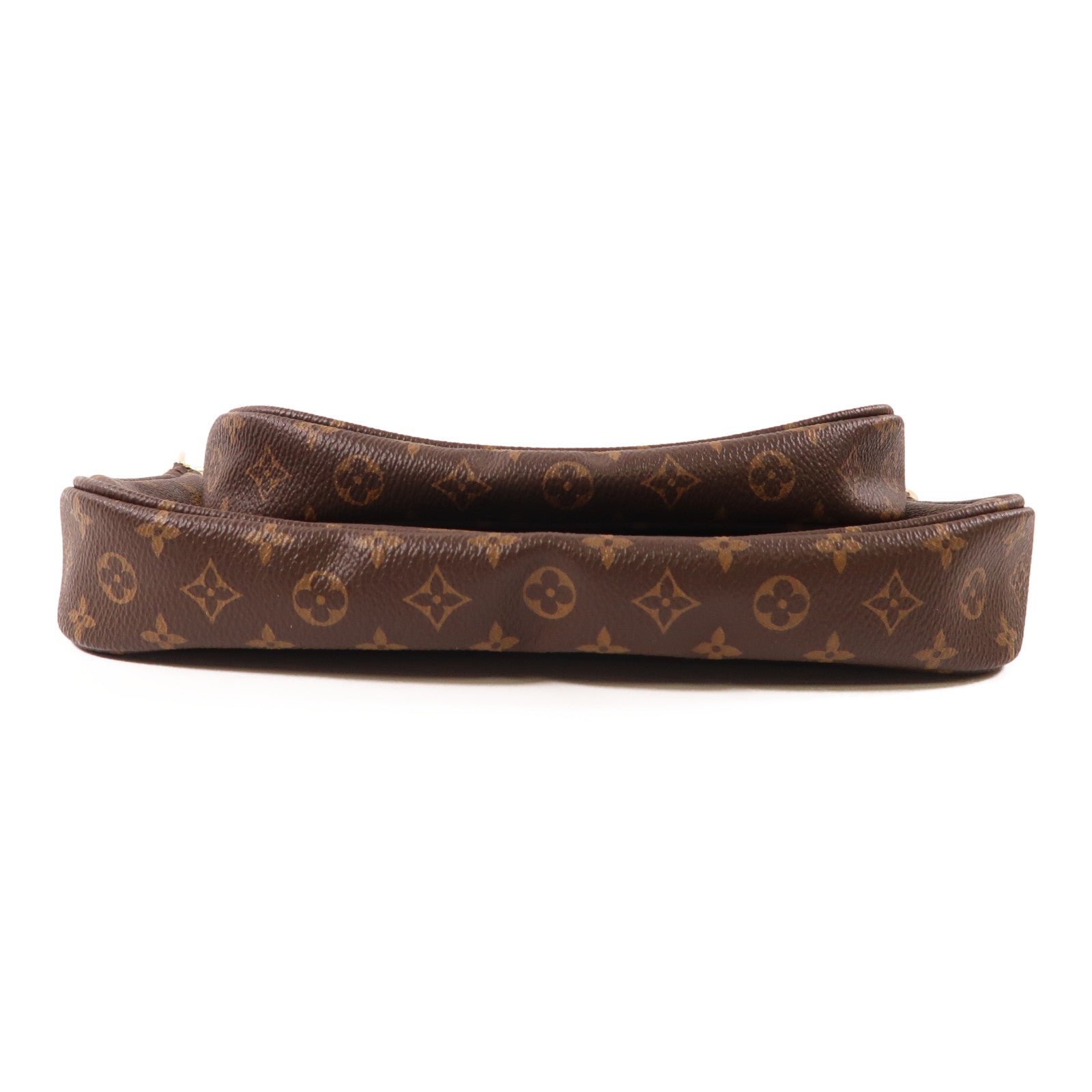 LOUIS VUITTON Monogram Multi Pochette Accessoires金扣肩背袋棕色