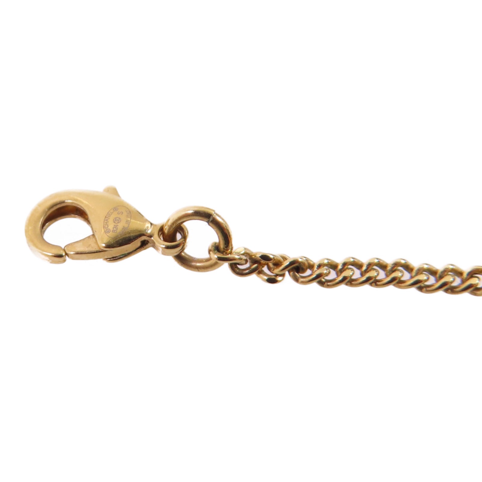 CHANEL 金屬CC Necklace金扣項鏈金色/粉紅色