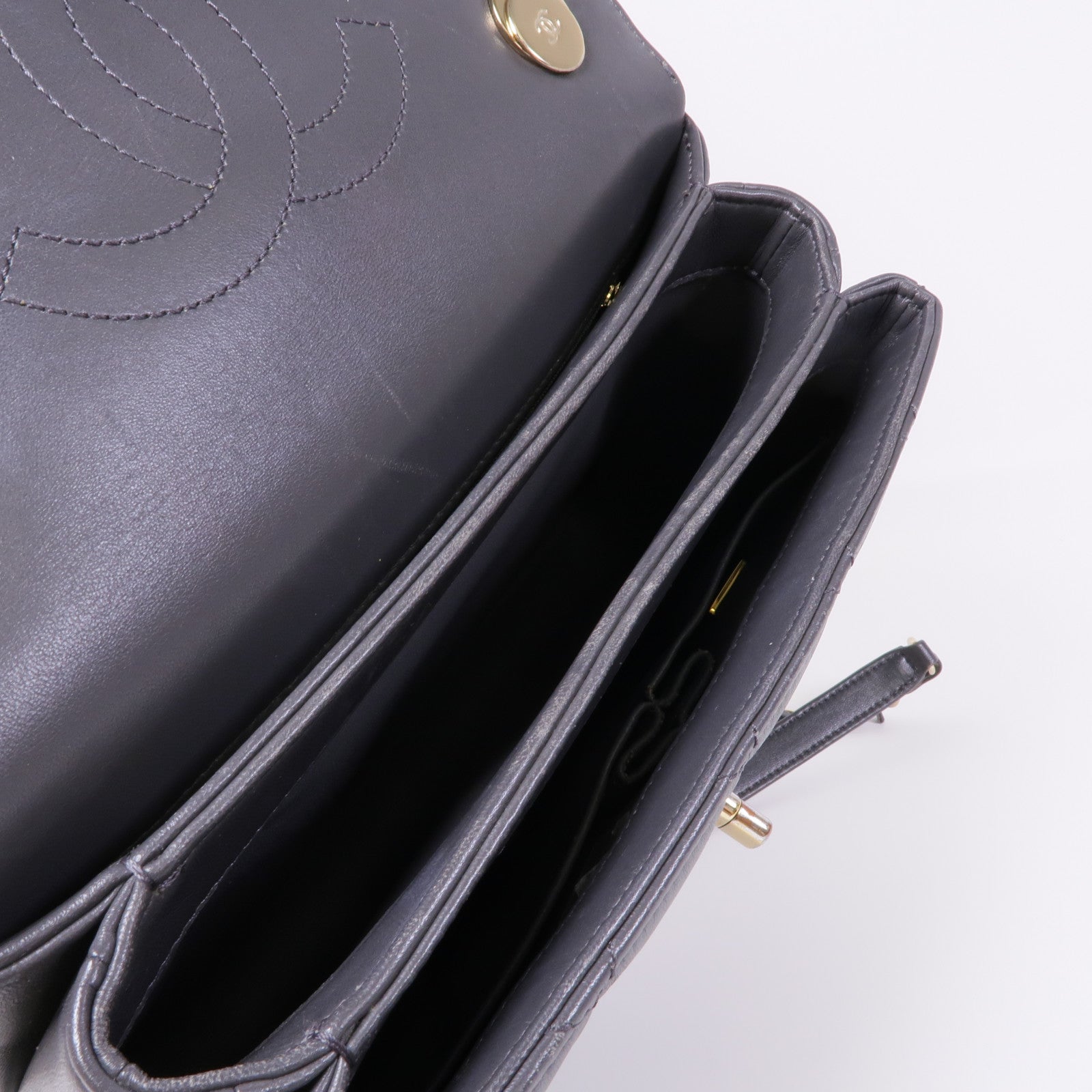 CHANEL 羊皮皮革2way Chain Shoulder Bag金扣手挽肩背兩用袋