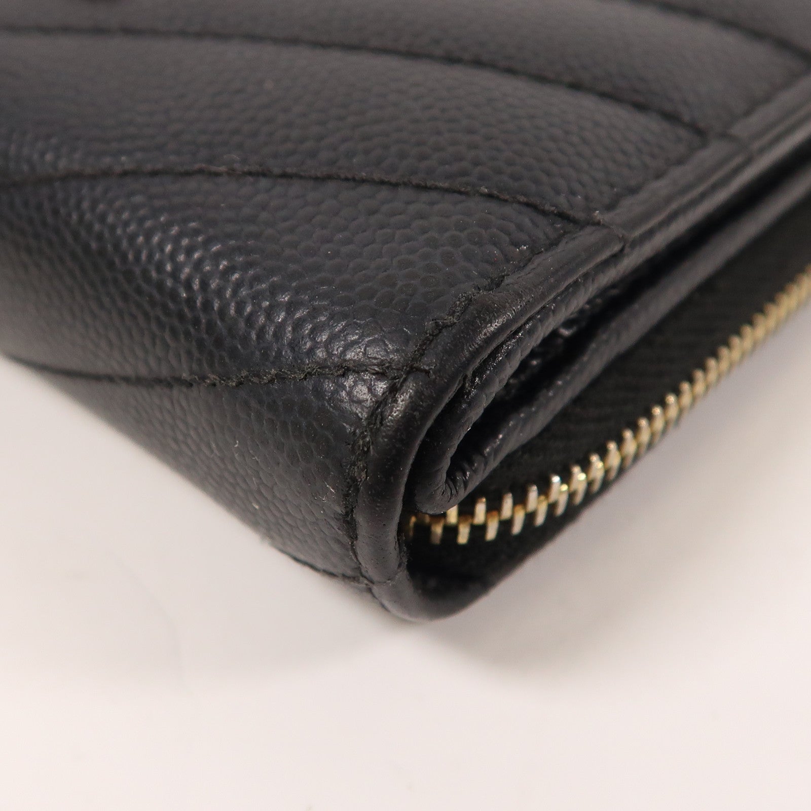 YVES SAINT LAURENT 牛皮皮革Wallet金扣錢包