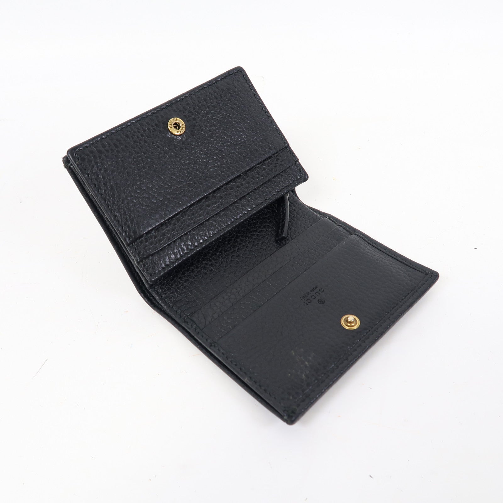GUCCI 牛皮皮革Wallet金扣錢包黑色