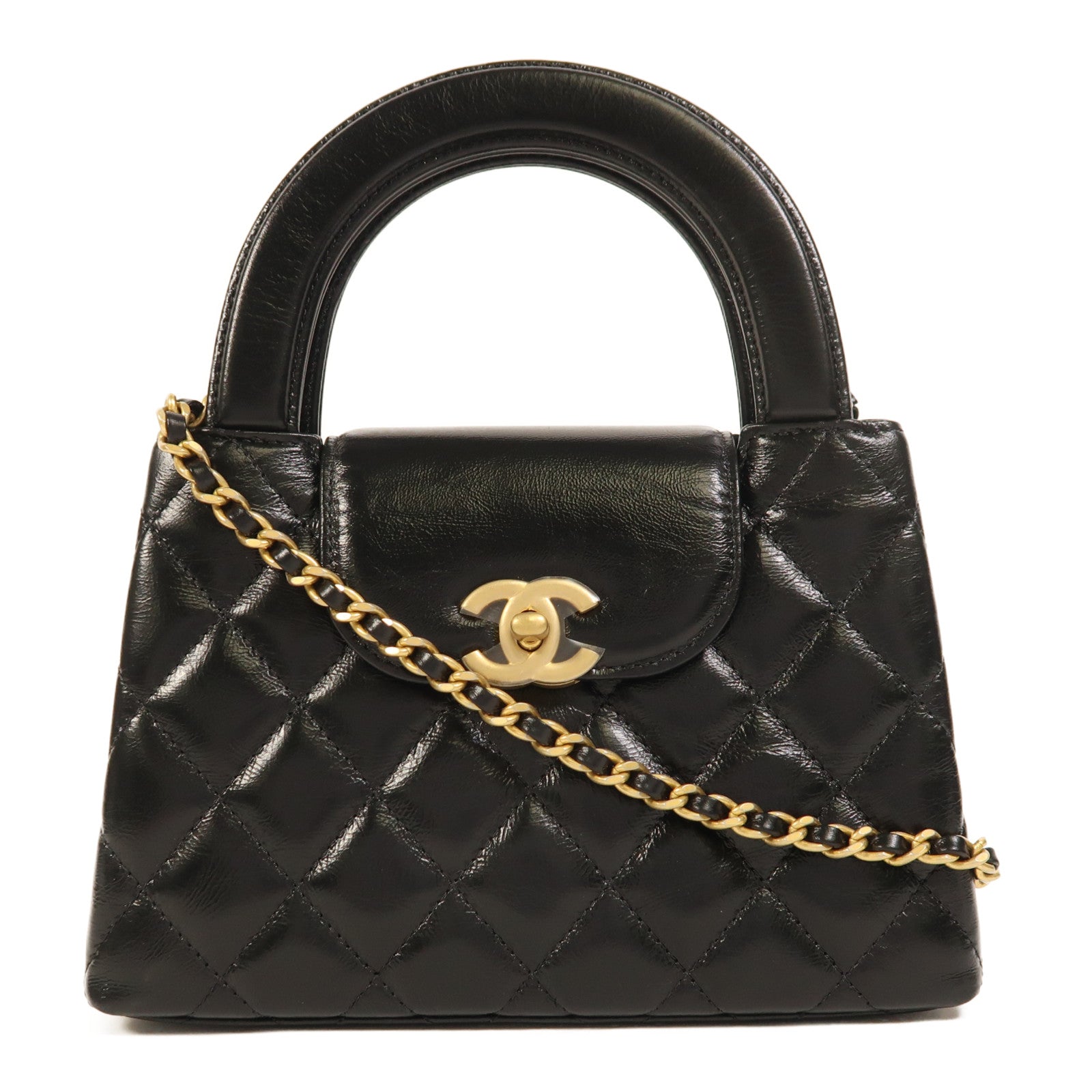 CHANEL 牛皮皮革Mini Kelly金扣手挽肩背兩用袋