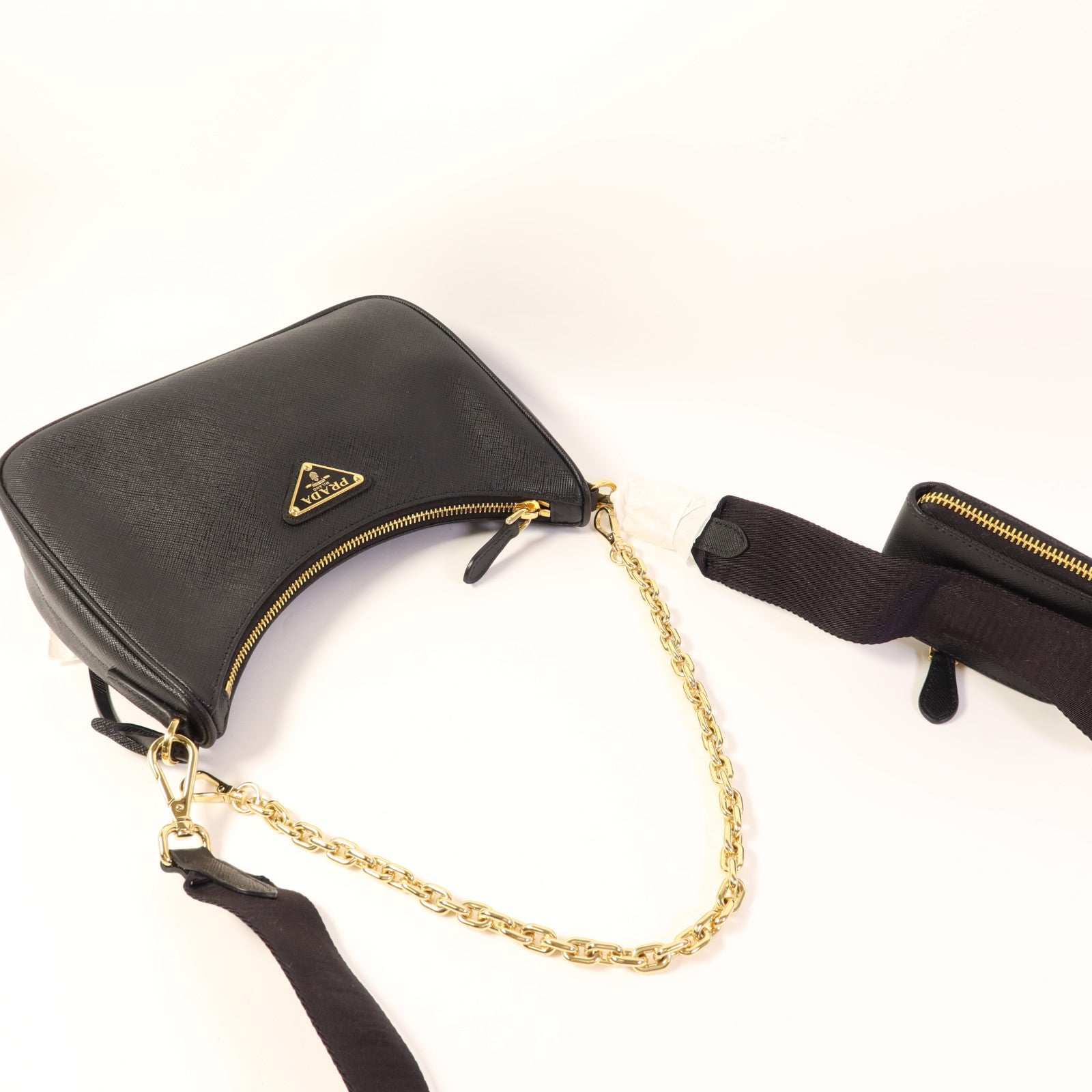 PRADA Saffiano皮革Re-Edition 2005金扣肩背袋