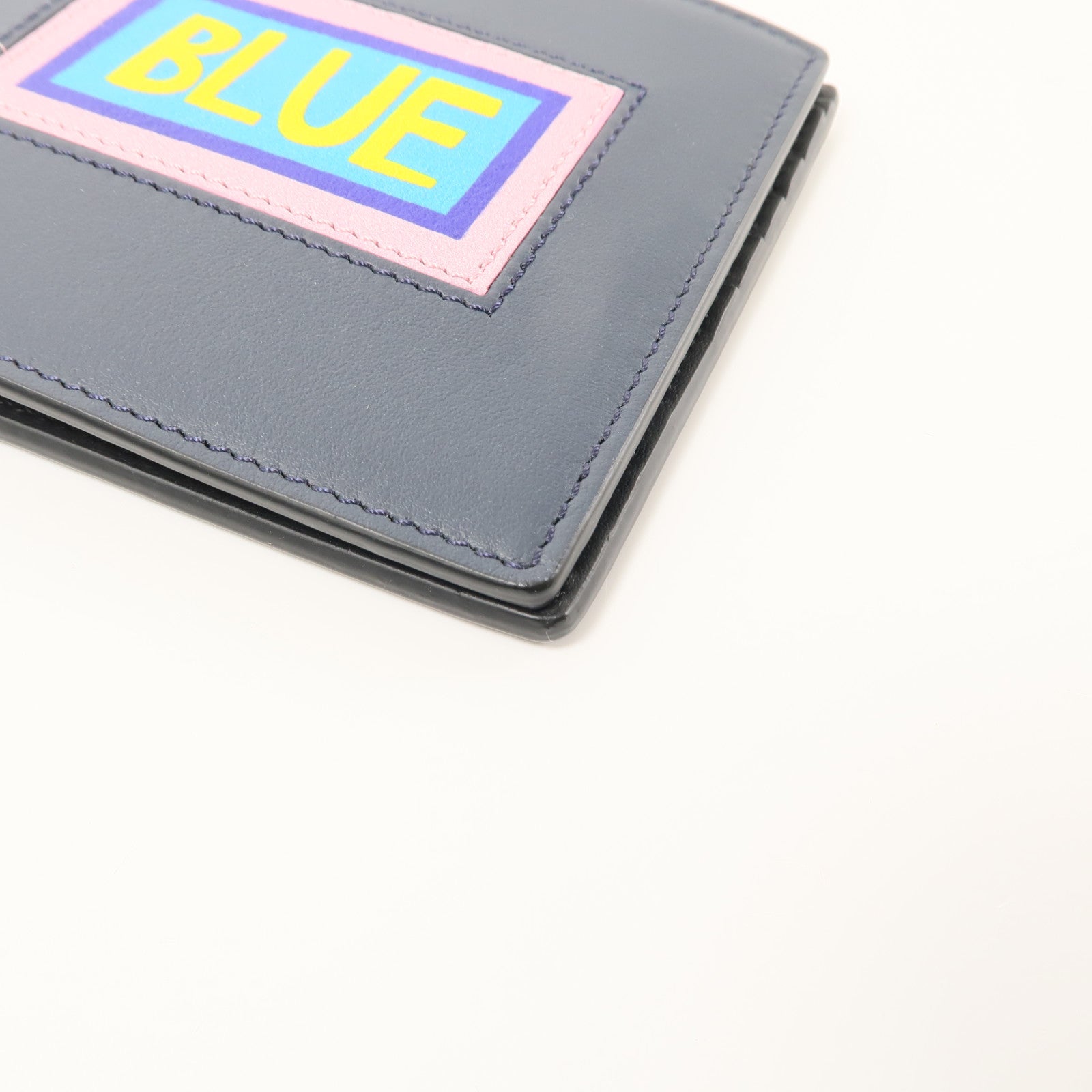 FENDI 【激減優惠】牛皮皮革Vocabulary Wallet錢包深藍色