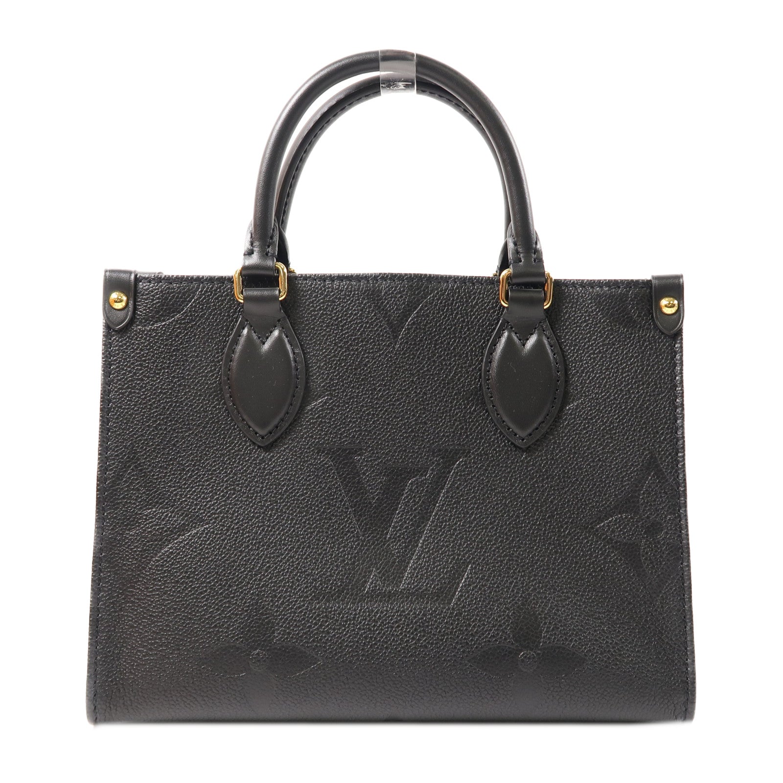 LOUIS VUITTON Monogram Empreinte On The Go PM金扣手挽肩背兩用袋黑色