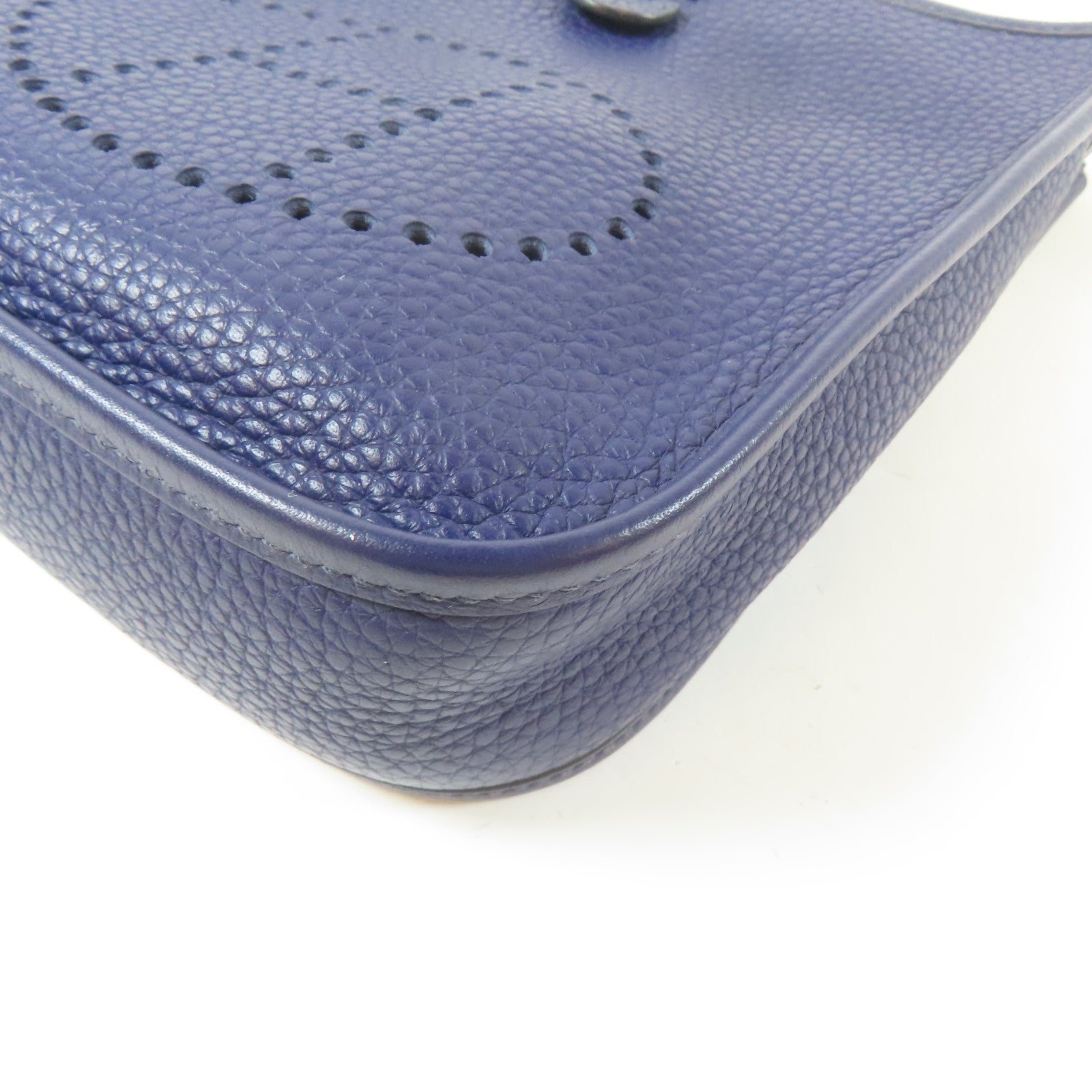 HERMES Clemence皮革Evelyne TPM金扣肩背袋藍色