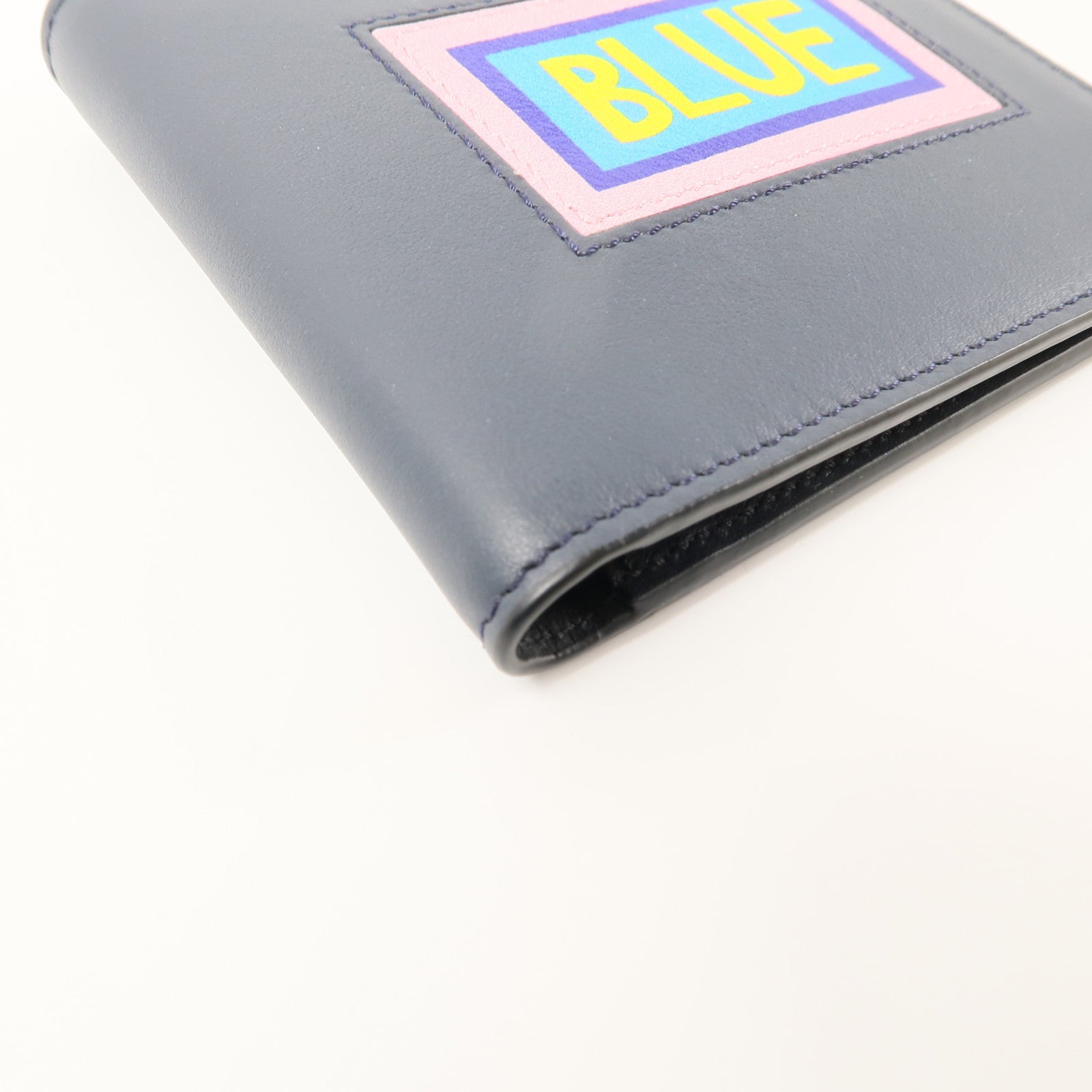 FENDI 【激減優惠】牛皮皮革Vocabulary Wallet錢包深藍色