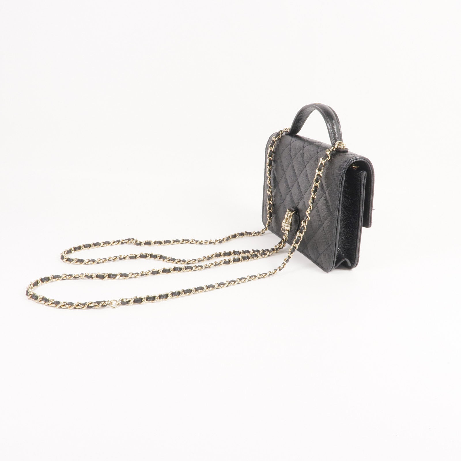 CHANEL 牛皮皮革25C Bag金扣肩背袋/手挽袋/背包