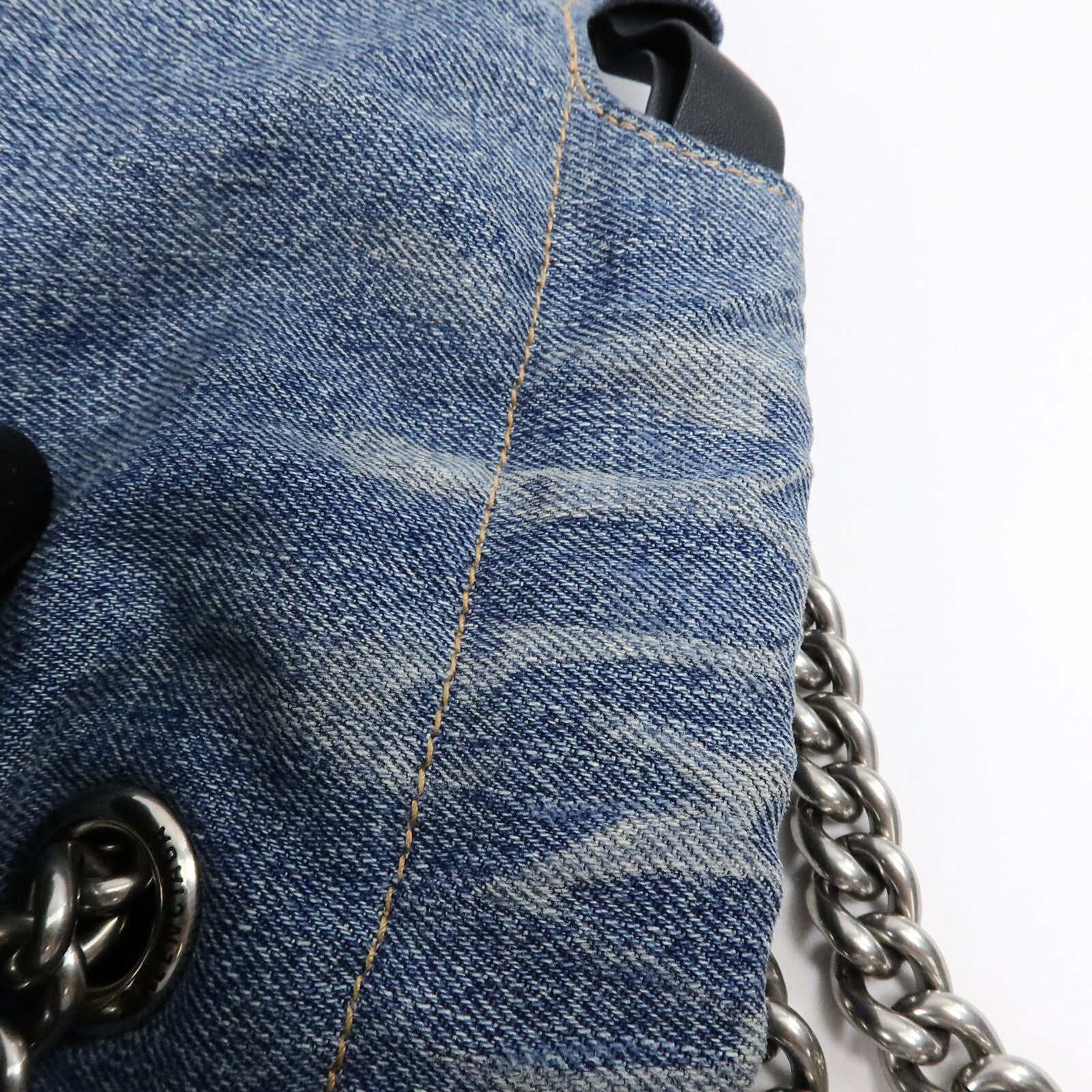 BALENCIAGA 牛仔布Crush M Tote鏈帶肩背袋
