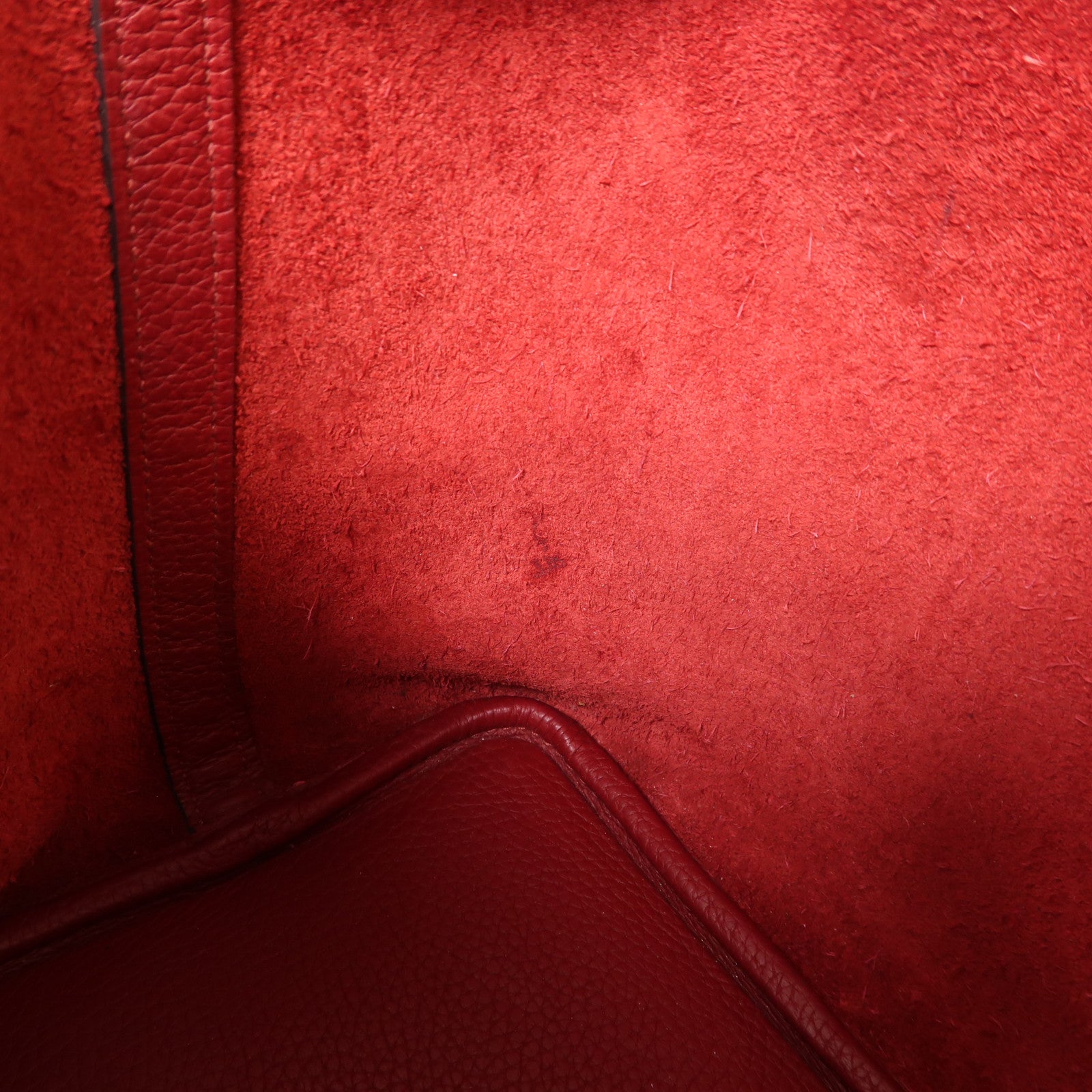 HERMES Clemence皮革Picotin PM手挽袋銀扣Rouge Grenat