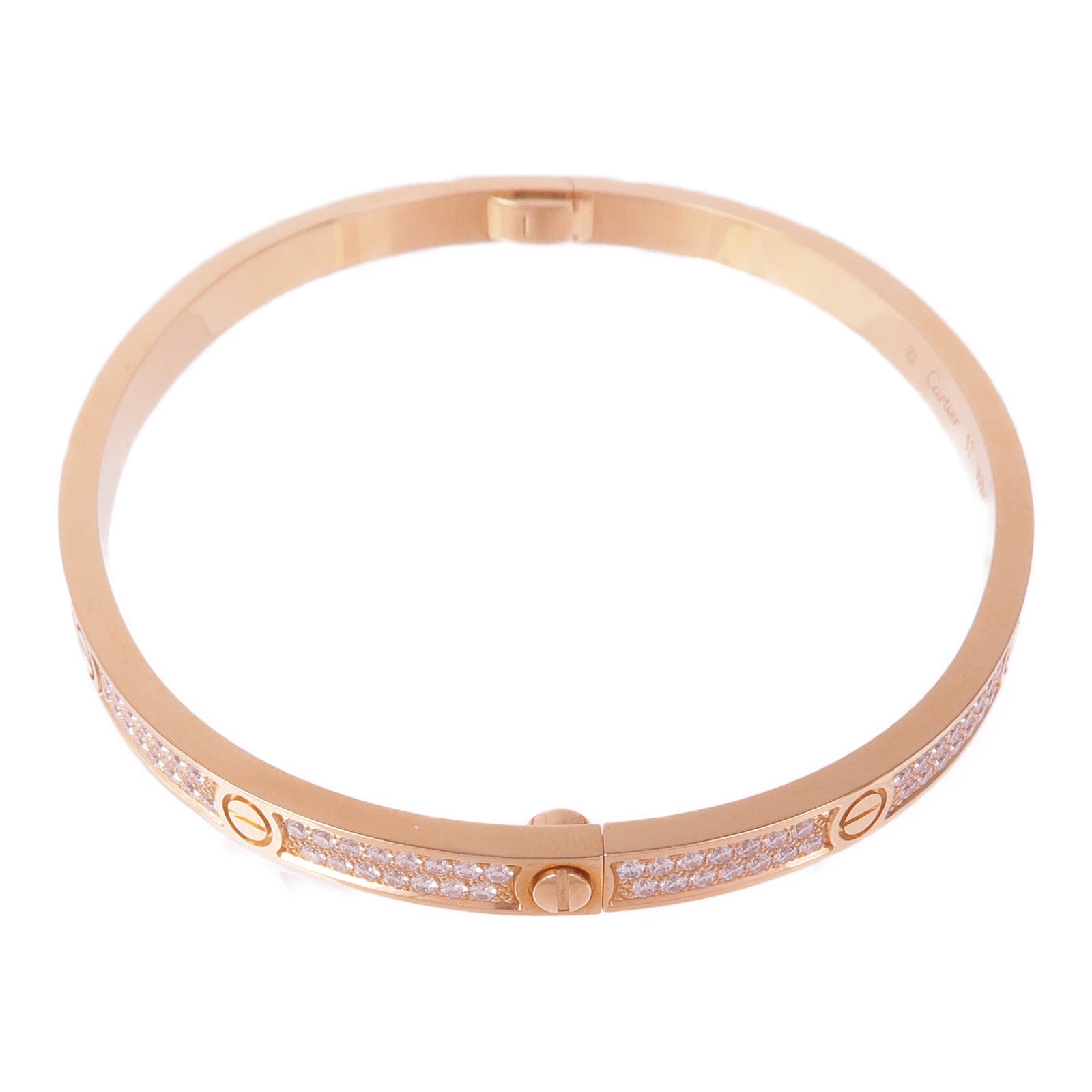 CARTIER 18K玫瑰金Love Bracelet Small Model鑽石手鐲#17