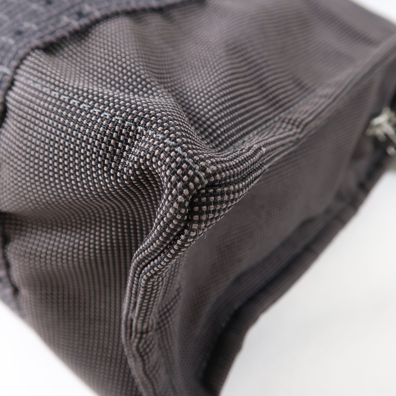 HERMES 帆布Herline Backpack Tote銀扣背包灰色