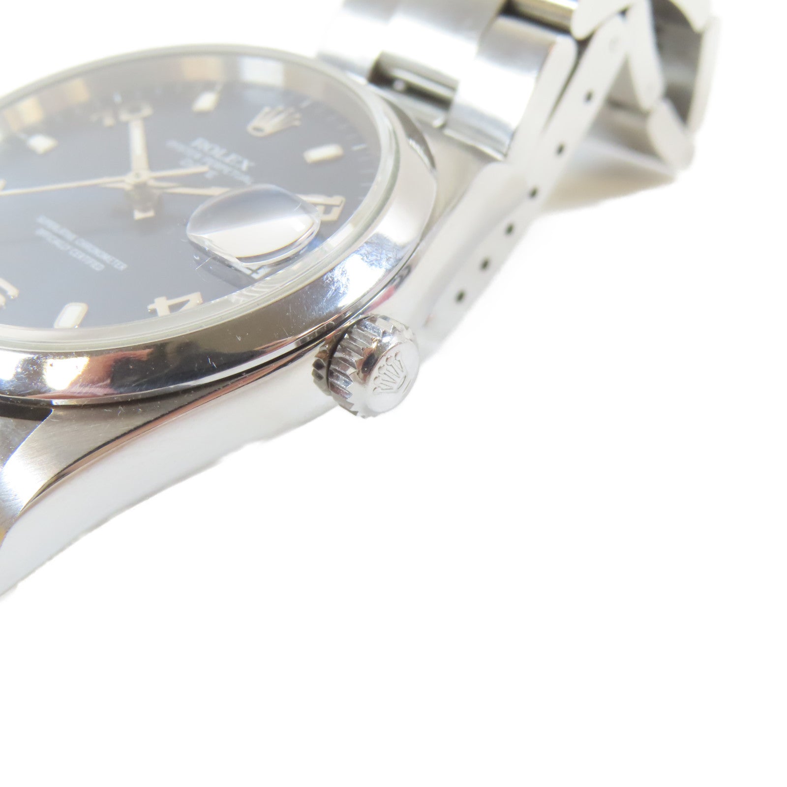 ROLEX Date不鏽鋼手錶自動機芯藍色#16.75cm