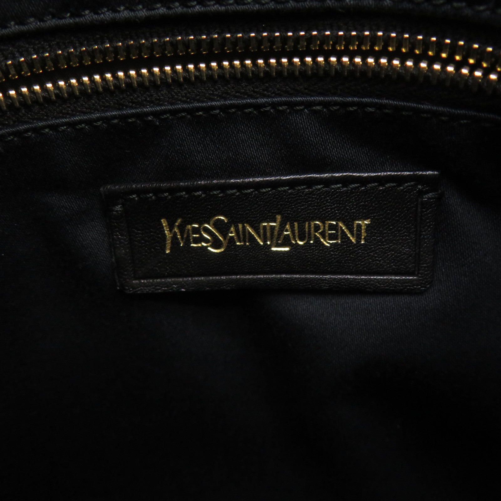 YVES SAINT LAURENT cowhide leather Tote Bag handle bag gray
