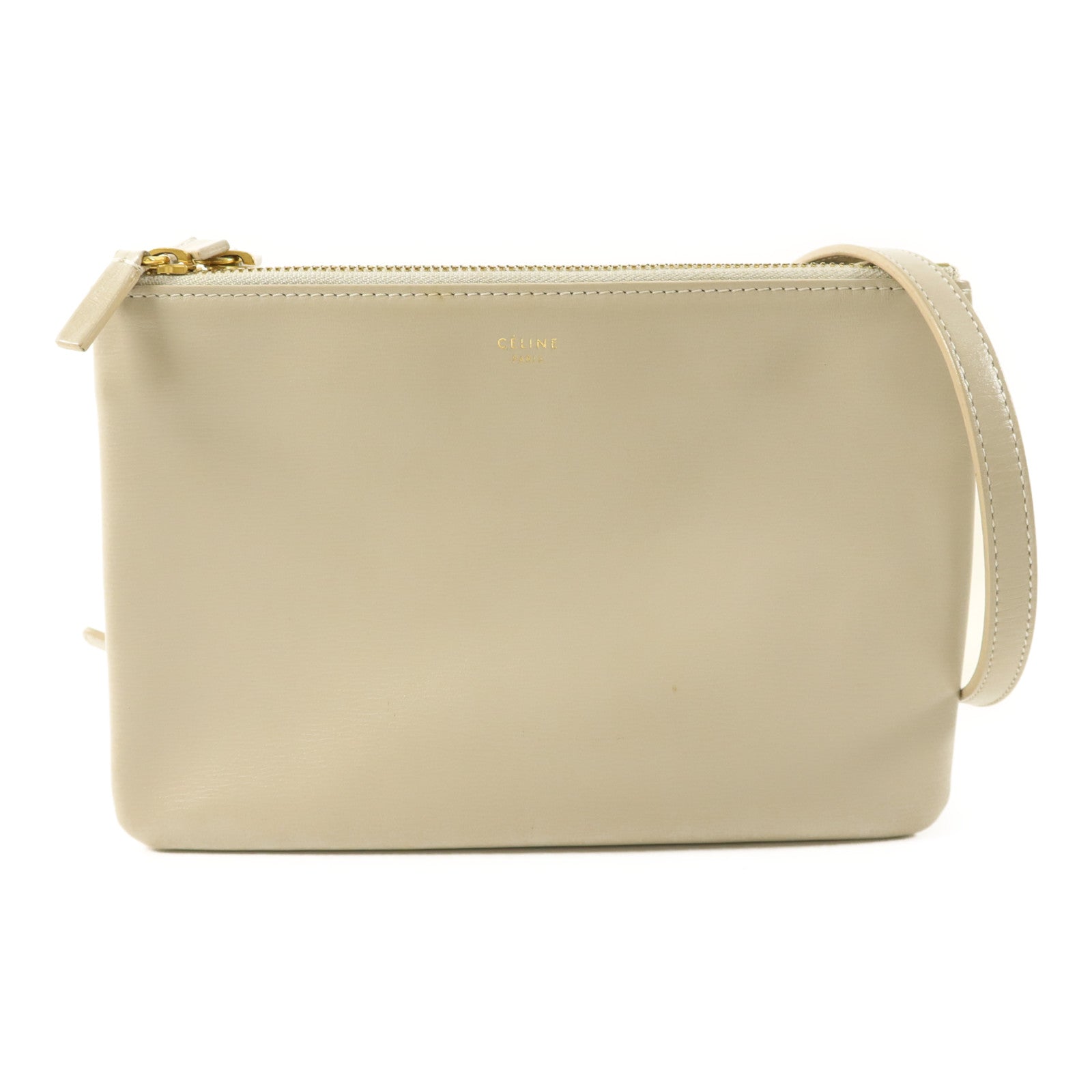 CELINE 牛皮皮革Trio Bag金扣肩背袋