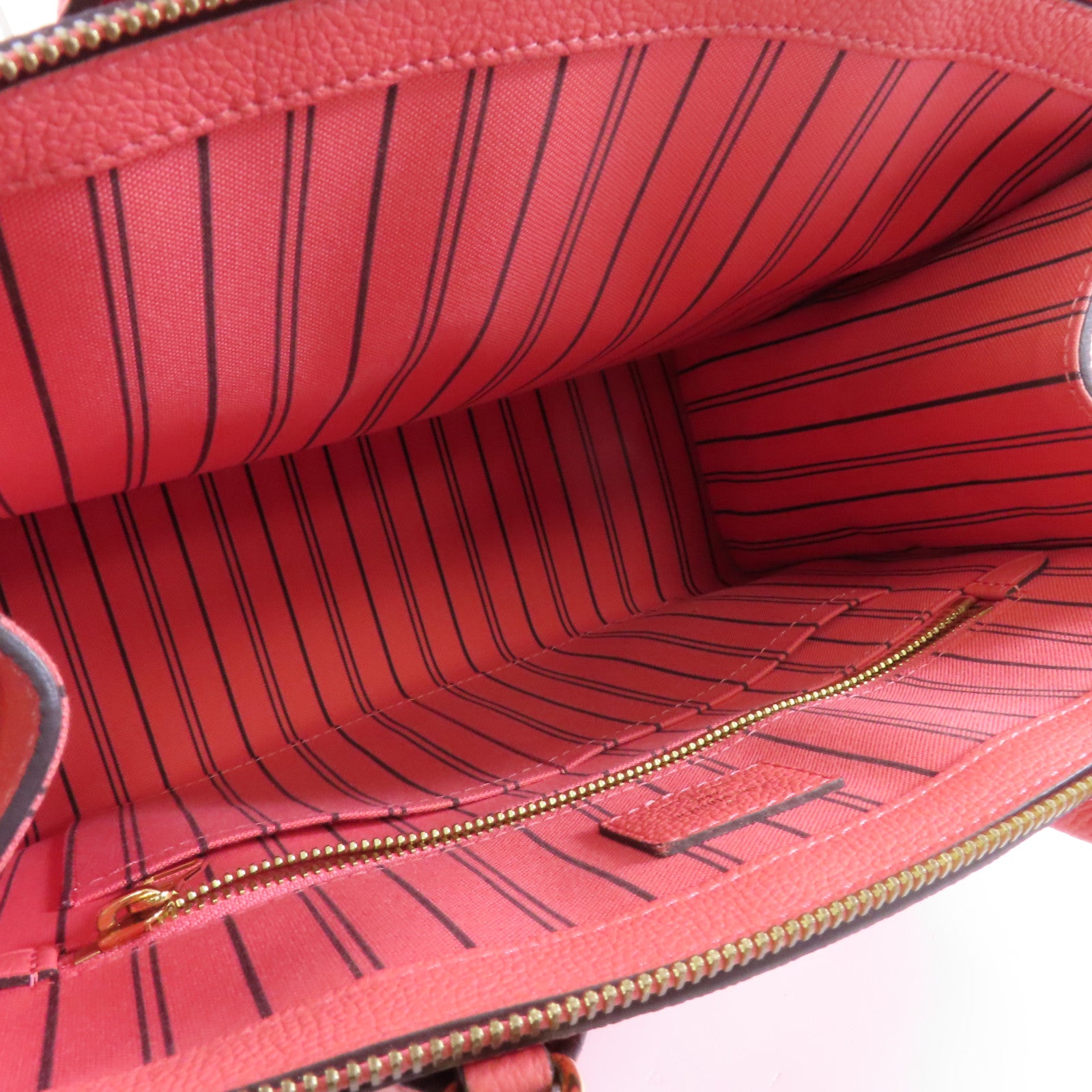 LOUIS VUITTON 【激減優惠】Monogram Empreinte Neuf MM金扣手挽肩背兩用袋粉紅色