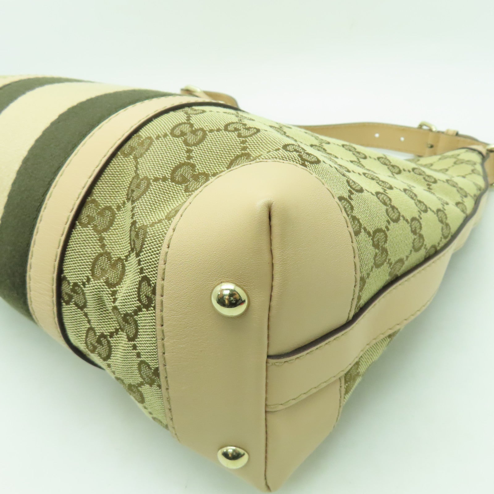 GUCCI 【激減優惠】帆布Shoulder Bag金扣肩背袋米色