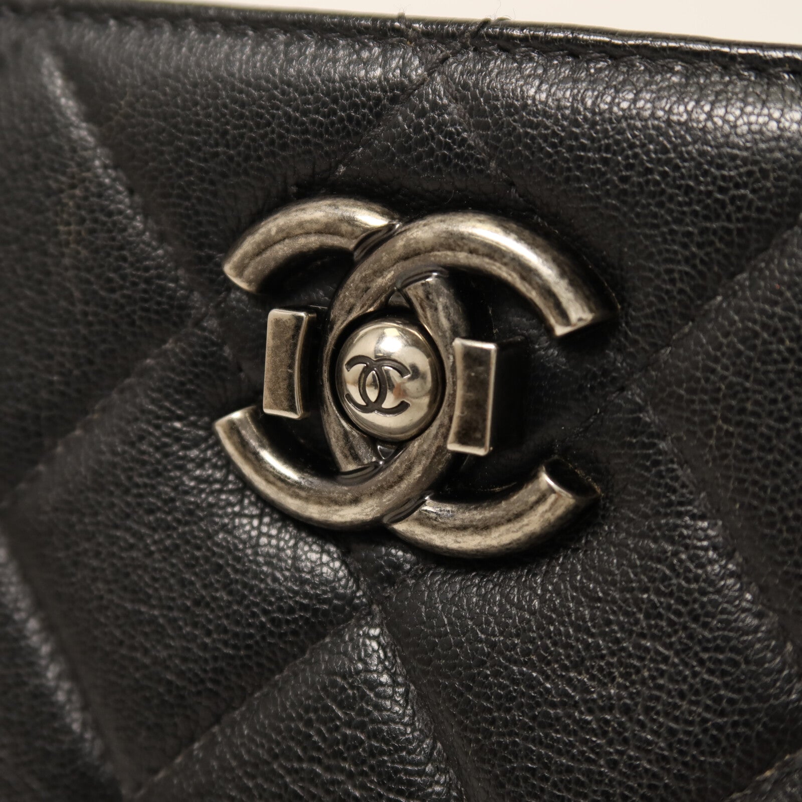 CHANEL 牛皮皮革Chain Shoulder銀扣鏈帶肩背袋
