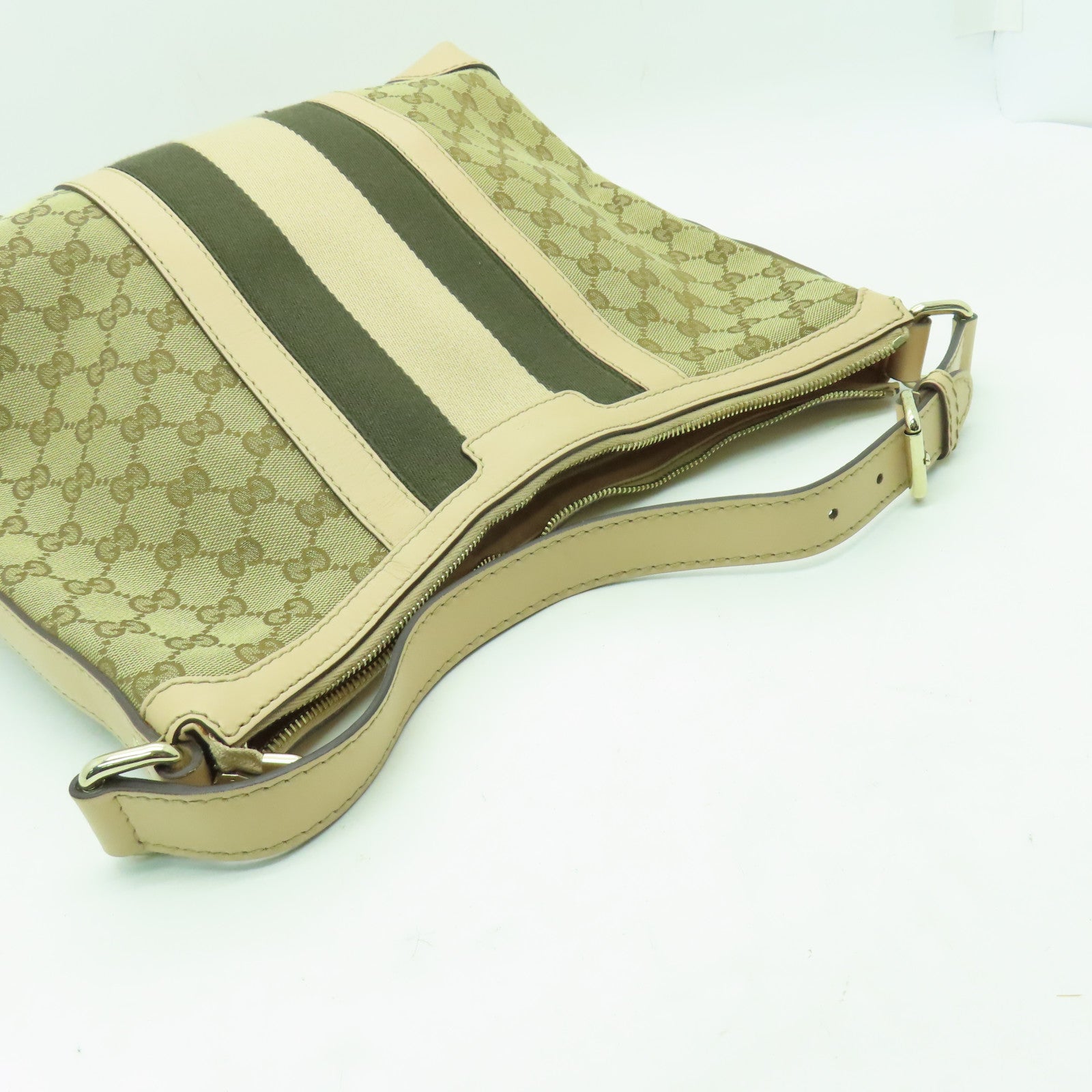 GUCCI 【激減優惠】帆布Shoulder Bag金扣肩背袋米色