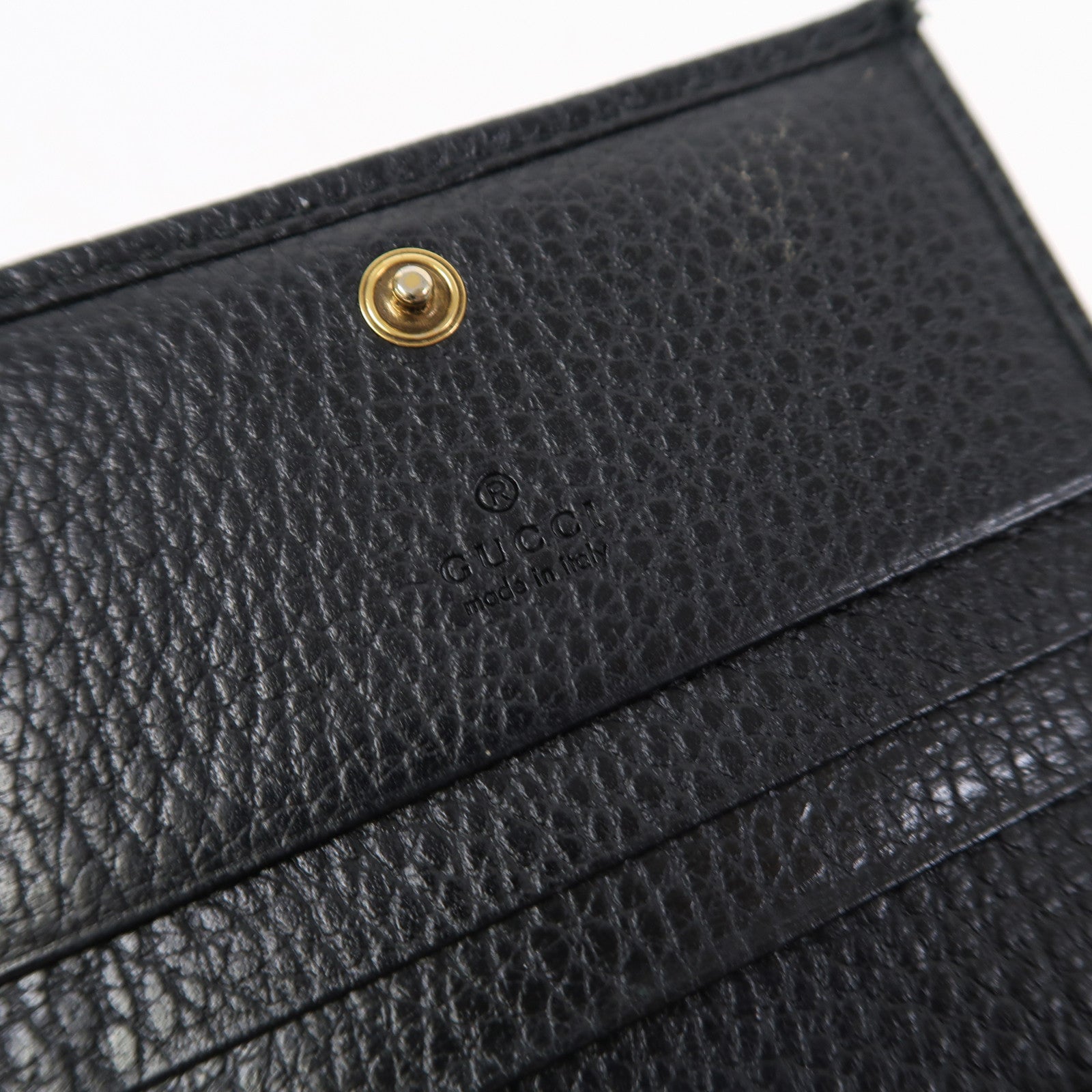 GUCCI 牛皮皮革Wallet金扣錢包黑色