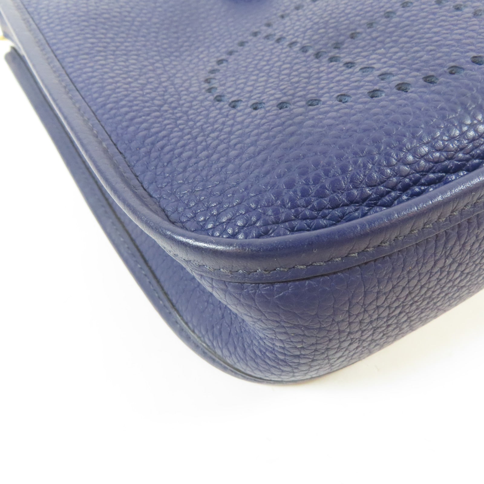 HERMES Clemence皮革Evelyne TPM金扣肩背袋藍色