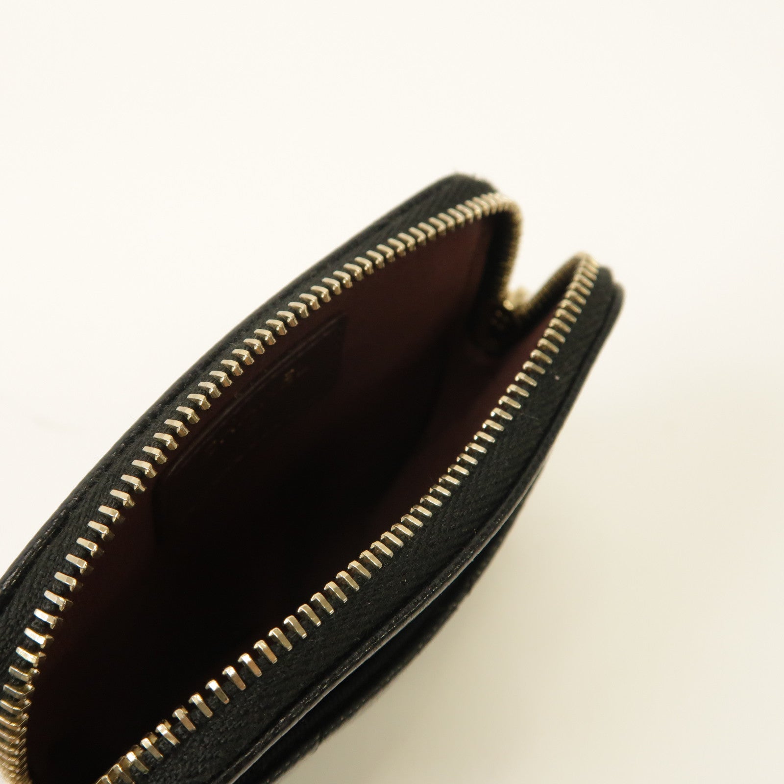 CHANEL 菱格Caviar皮革Card Case金扣卡片套黑色
