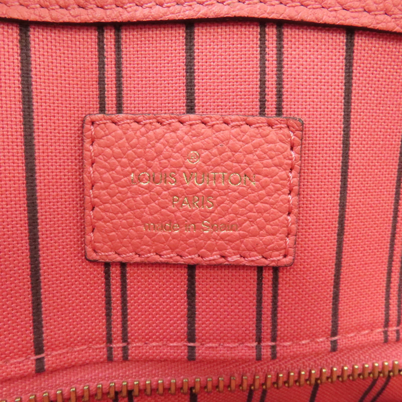 LOUIS VUITTON 【激減優惠】Monogram Empreinte Neuf MM金扣手挽肩背兩用袋粉紅色