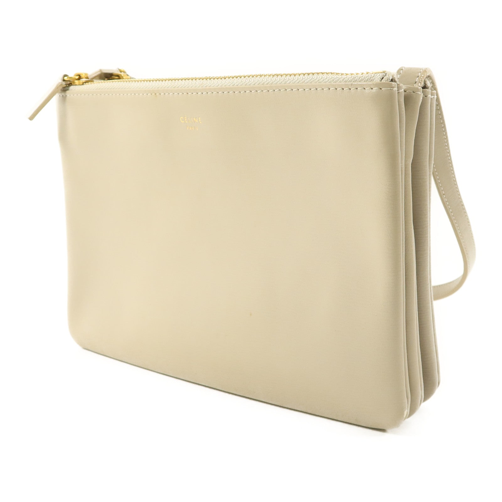 CELINE 牛皮皮革Trio Bag金扣肩背袋