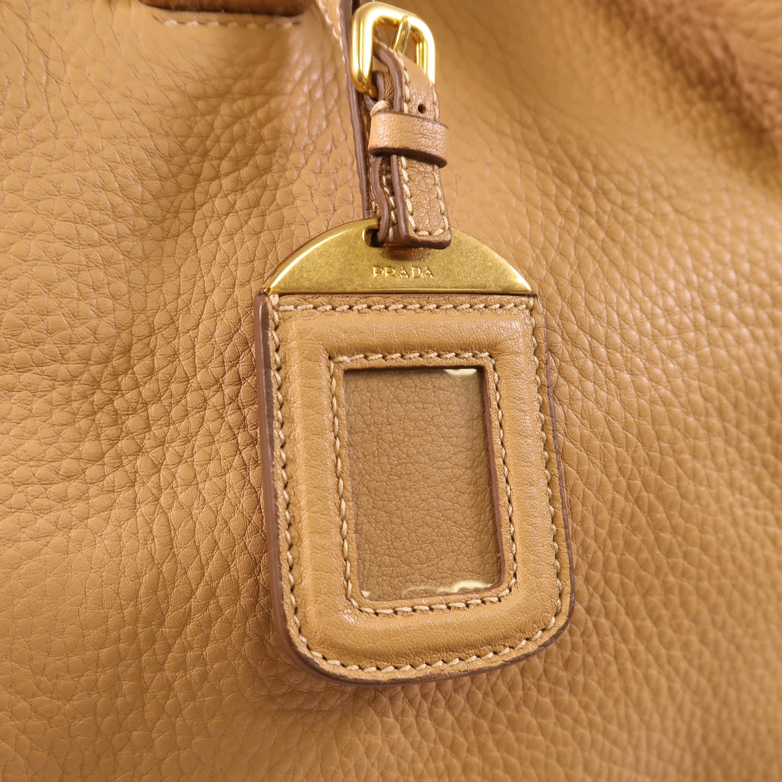 PRADA 牛皮皮革Shoulder Bag金扣手挽肩背兩用袋