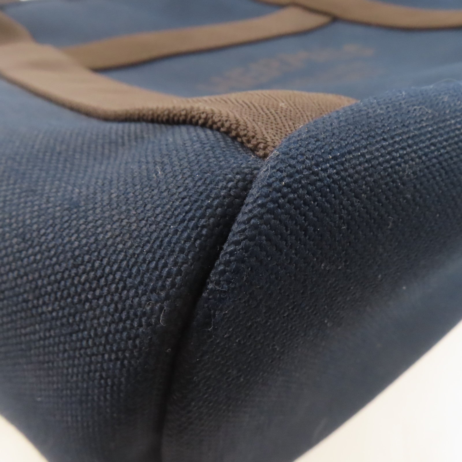 HERMES 帆布Sac De Pansage Groom銀扣手挽肩背兩用袋深藍色