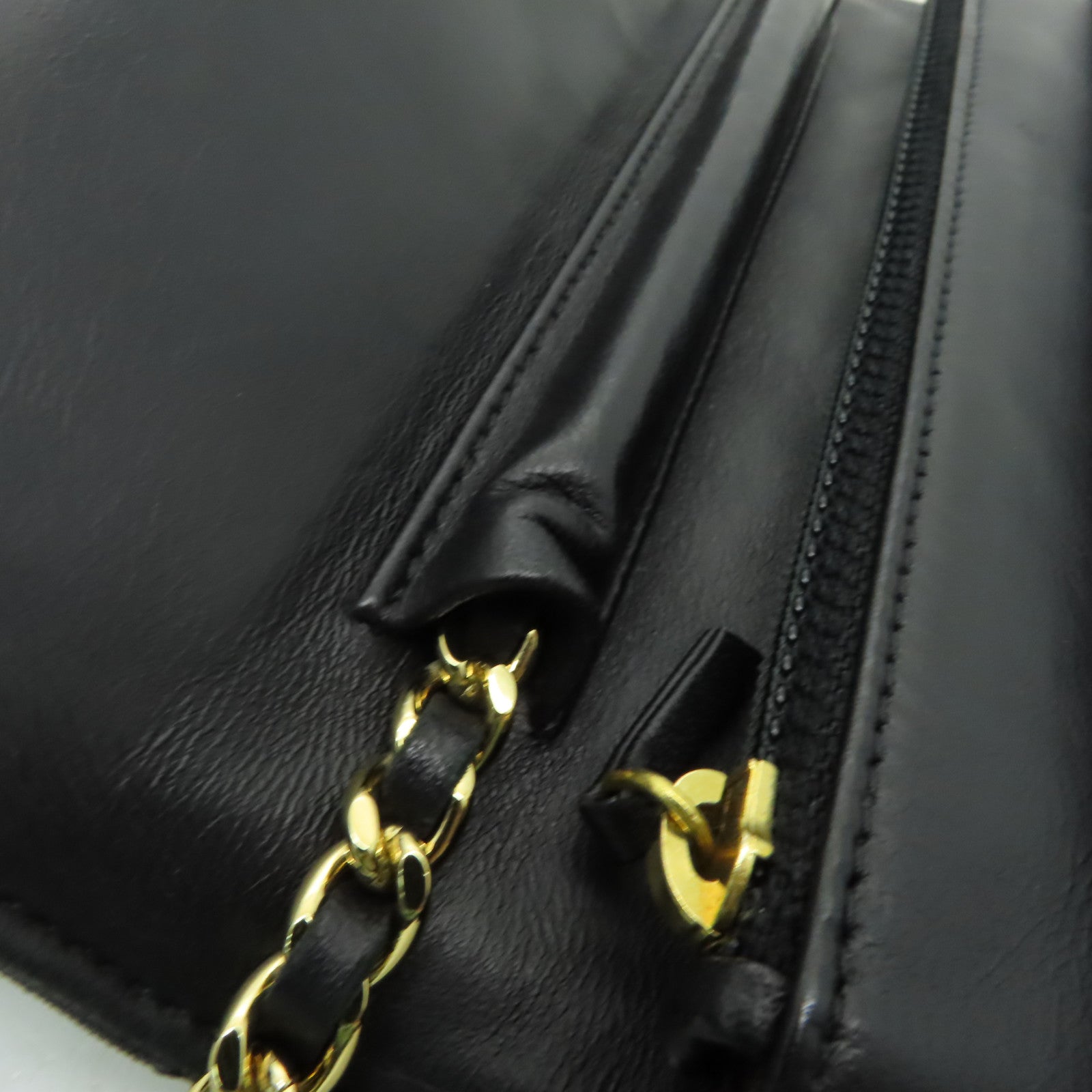 CHANEL 菱格羊皮皮革WOC Shoulder Bag金扣鏈帶肩背袋黒色