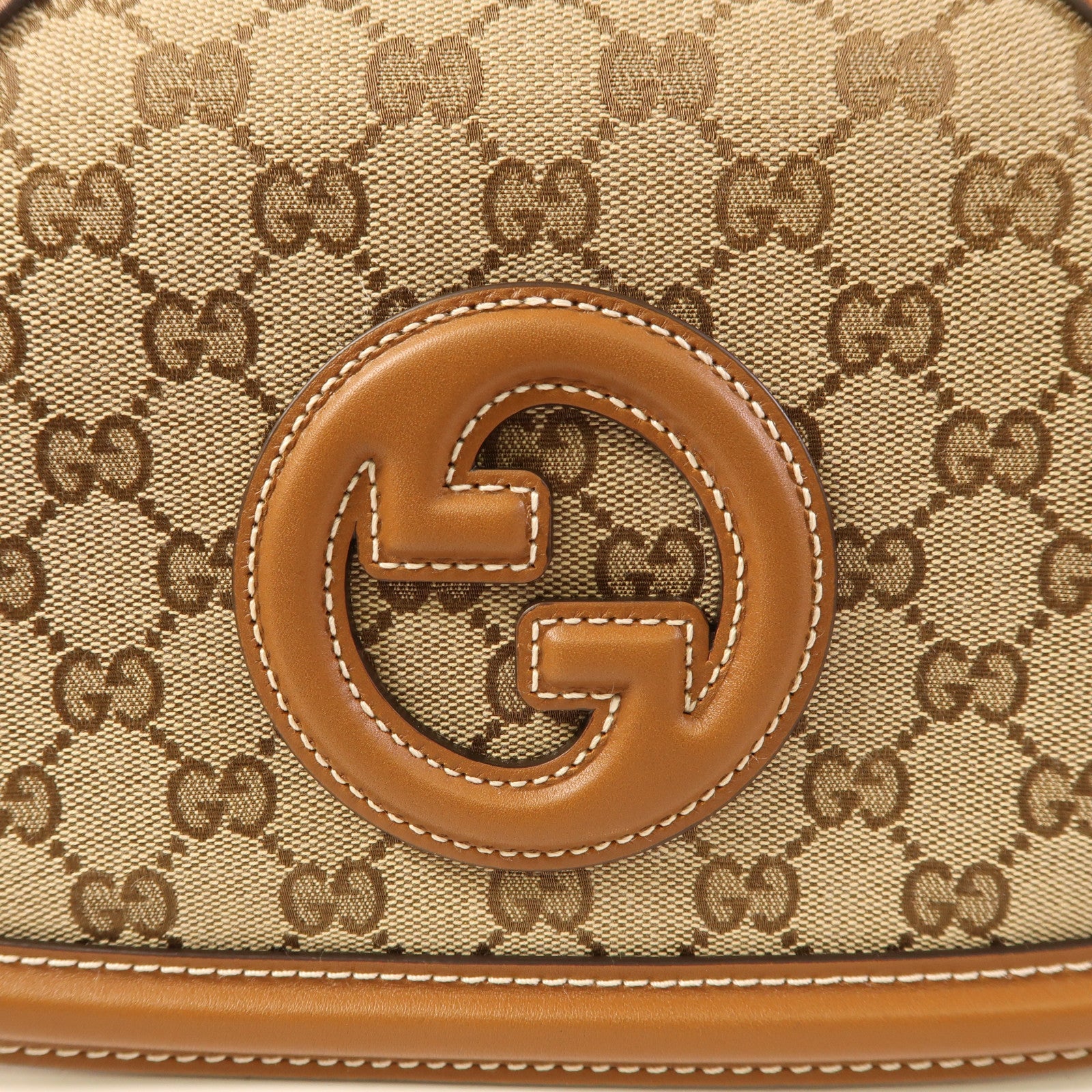 GUCCI GG GHW Blondie Medium 2way Shoulder Bag Canvas Brown