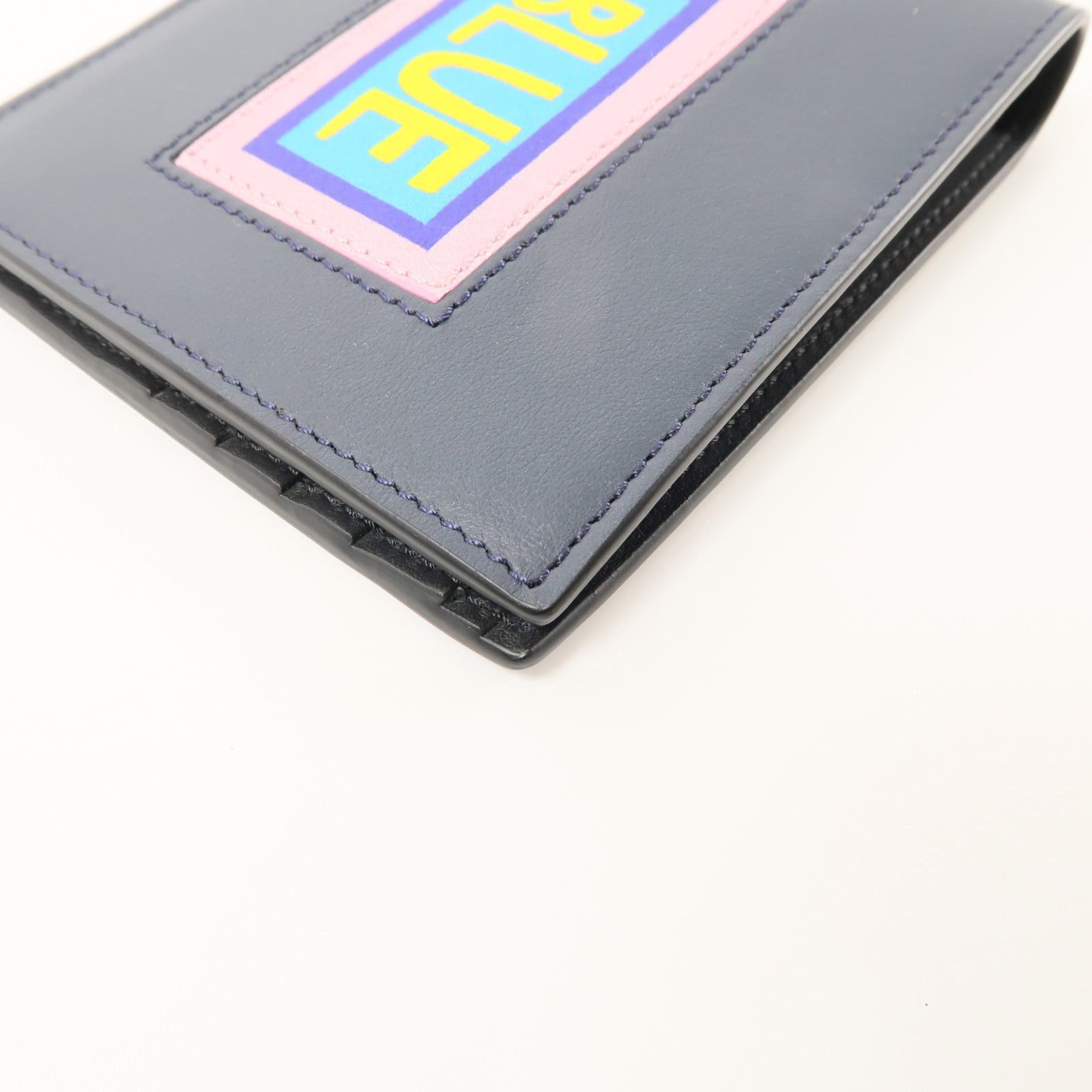 FENDI 【激減優惠】牛皮皮革Vocabulary Wallet錢包深藍色