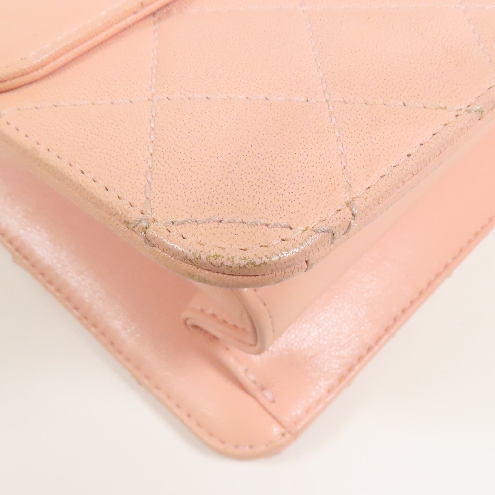 CHANEL CC GHW Chain Shoulder Bag Calfskin Leather Pink