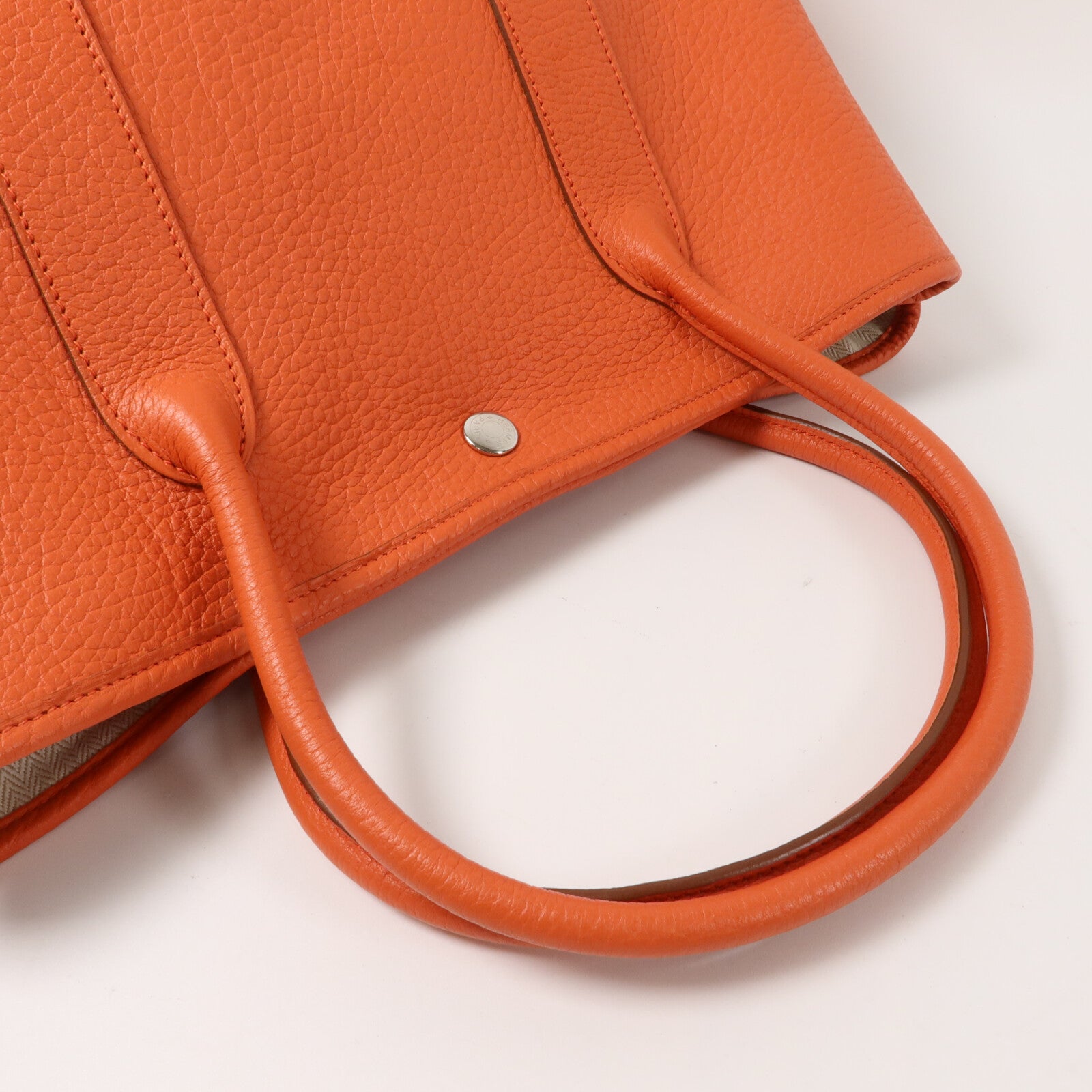 HERMES Negonda皮革Garden Party PM手挽袋Feu Orange