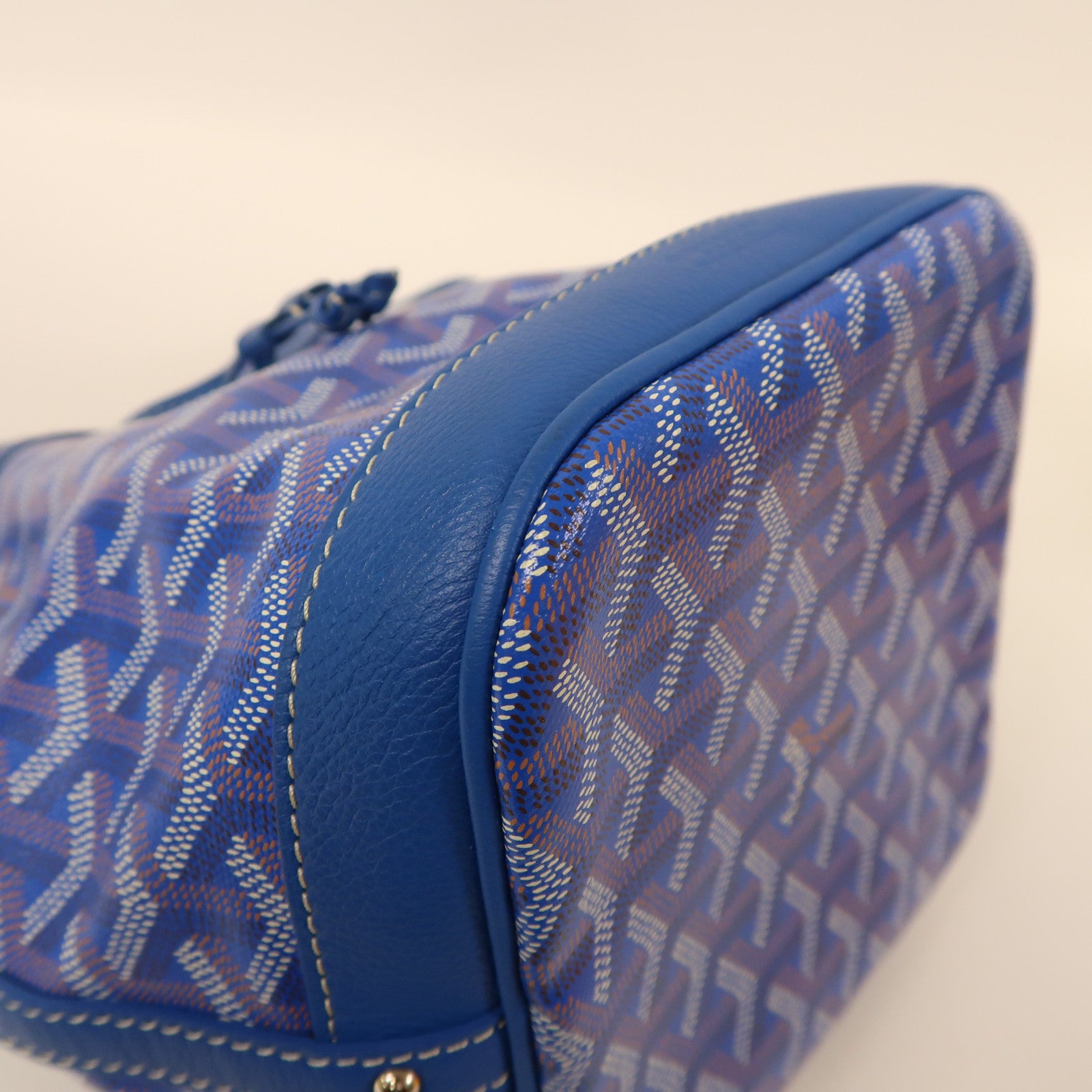 GOYARD 塗層帆布Petit Flot Bucket銀扣肩背袋藍色