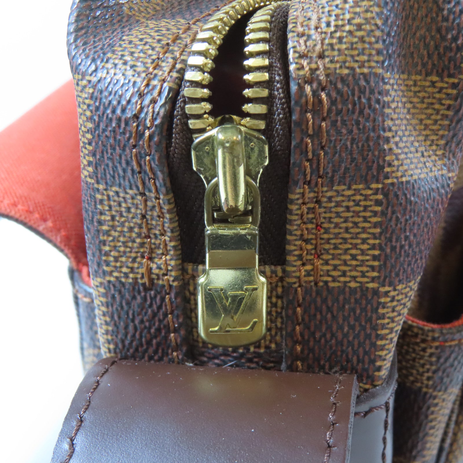LOUIS VUITTON Damier Ebene Naviglio金扣肩背袋啡色