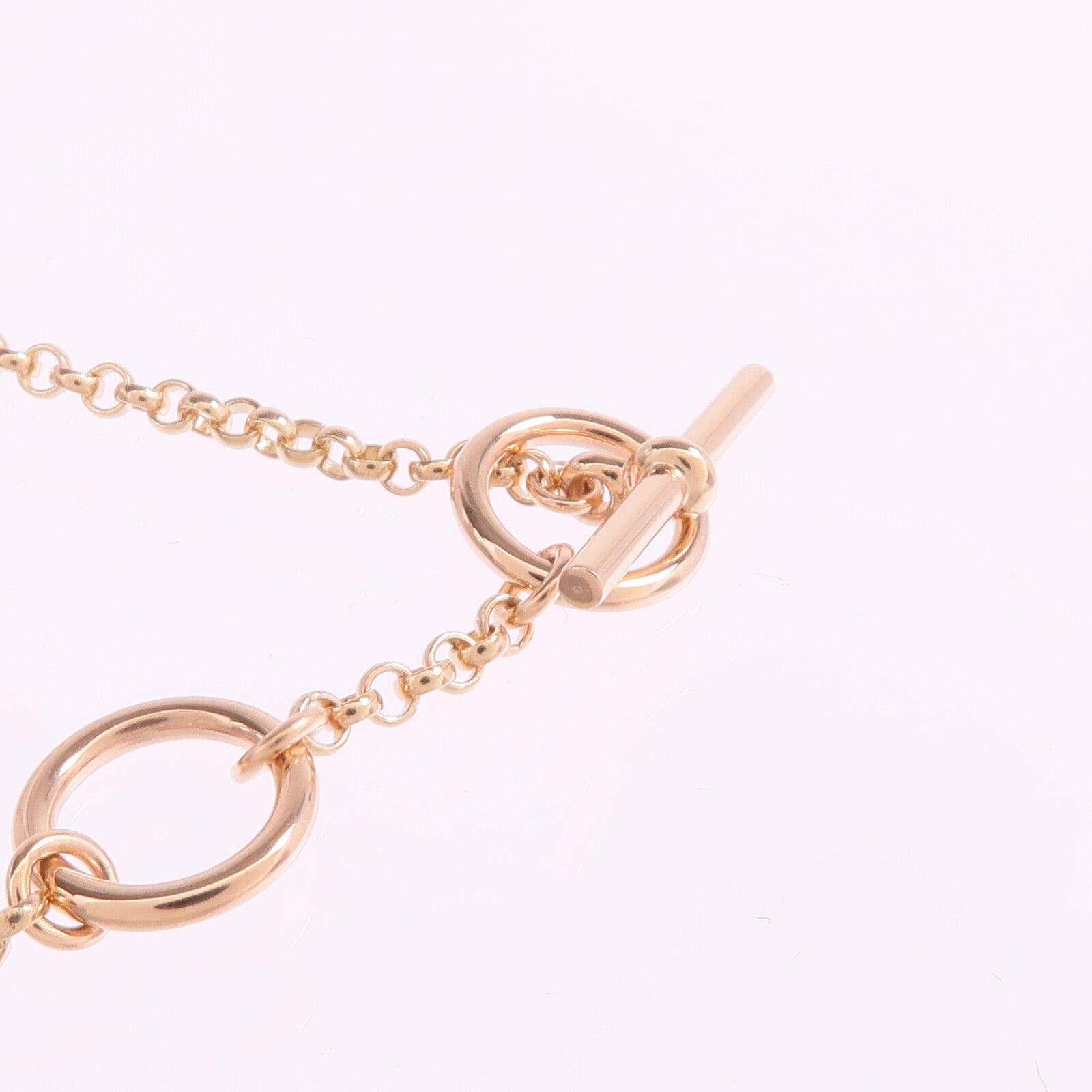 HERMES 18K玫瑰金Ex-Libris Pendant鑽石項鍊