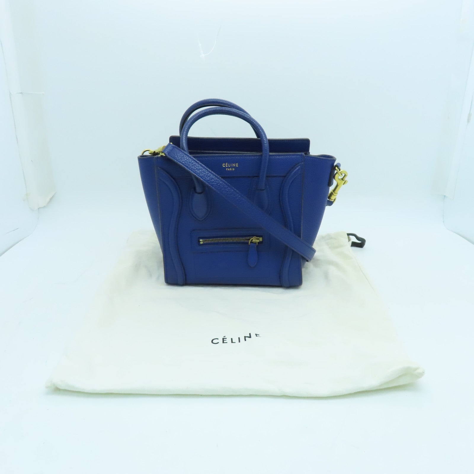 CELINE 【清倉大減價】牛皮皮革Nano Luggage金扣手挽肩背兩用袋