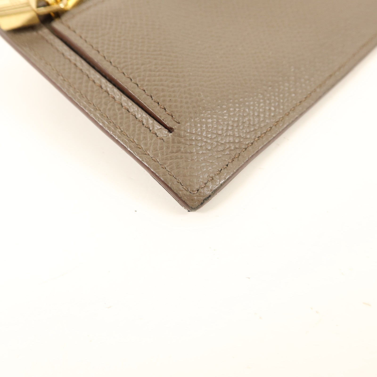 HERMES Epsom皮革Kelly Pocket錢包Etain