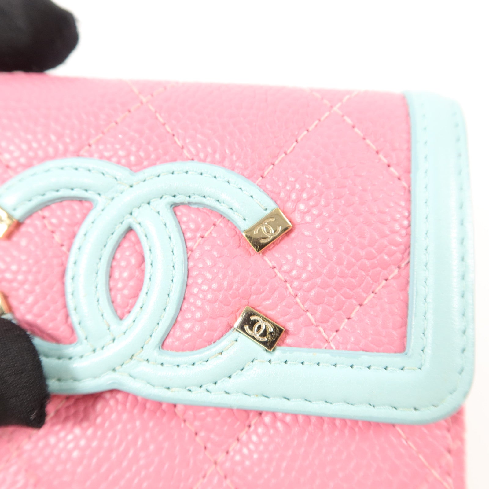 CHANEL 牛皮皮革CC Filigree Small Flap Wallet卡片套