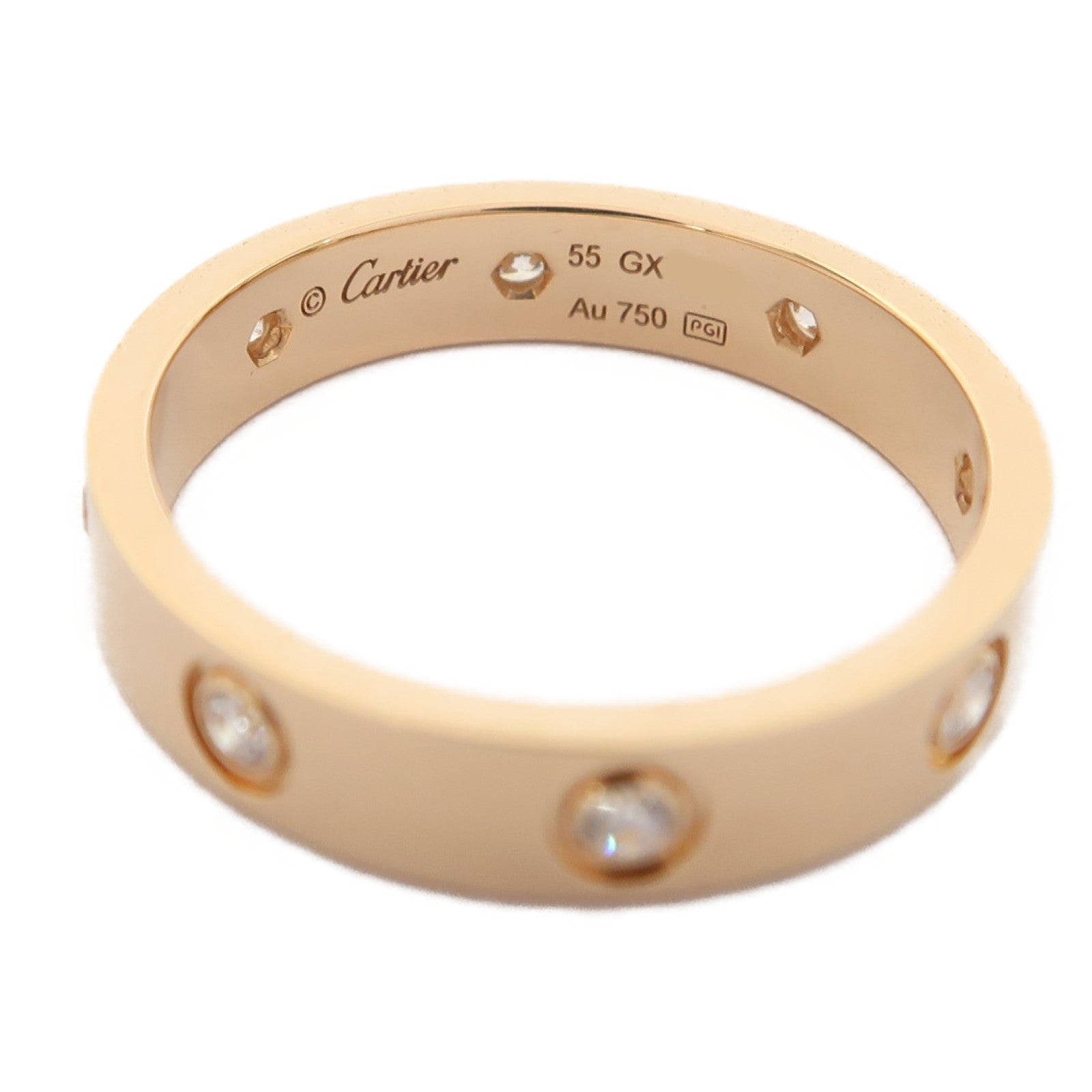 CARTIER 18K玫瑰金Love Ring Mini戒指US#7 #55